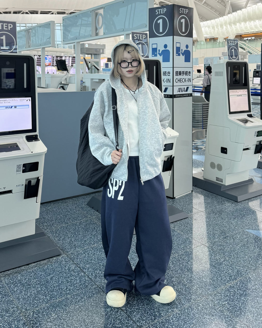 レタードワイドスウェットパンツ KM1236