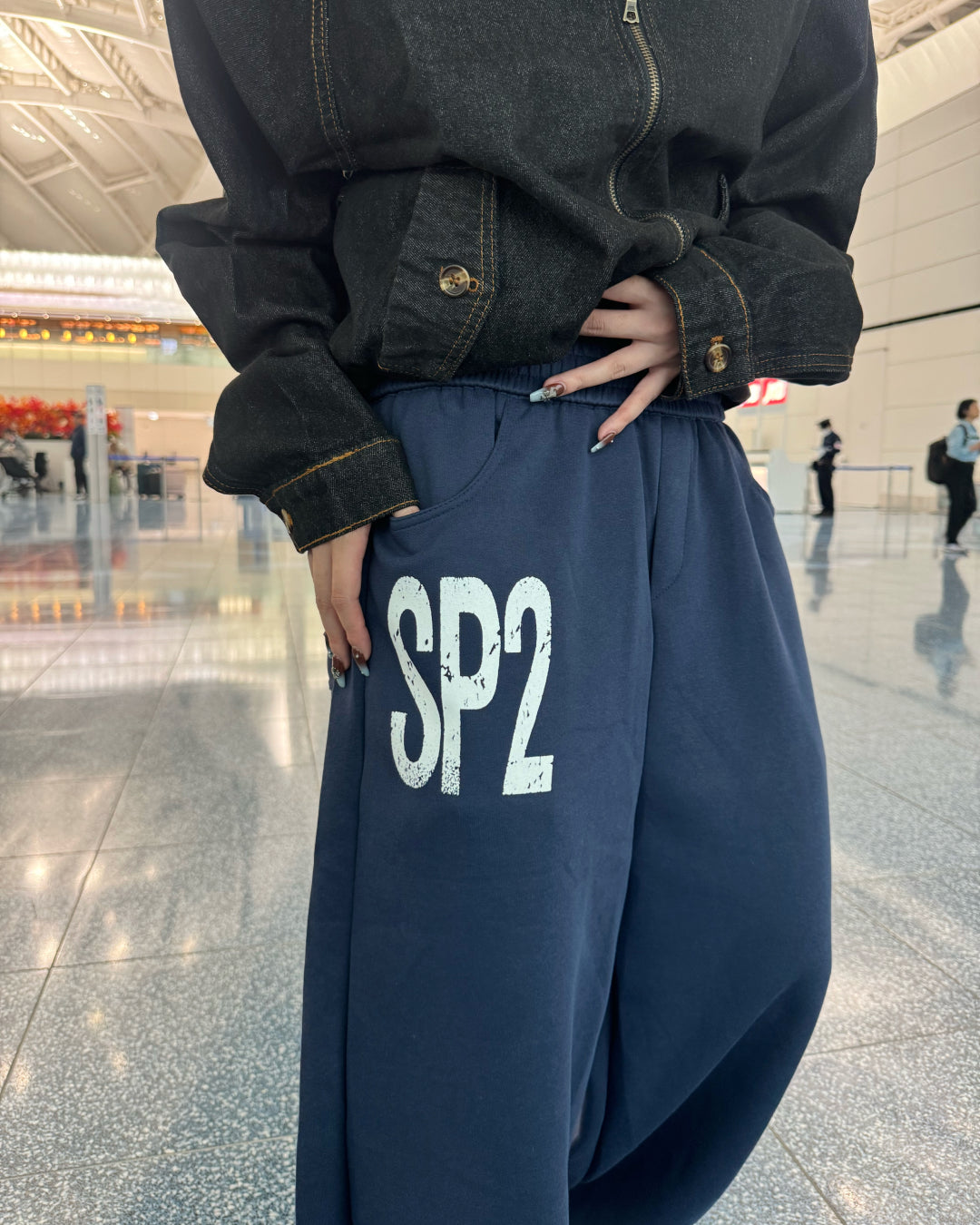 レタードワイドスウェットパンツ KM1236