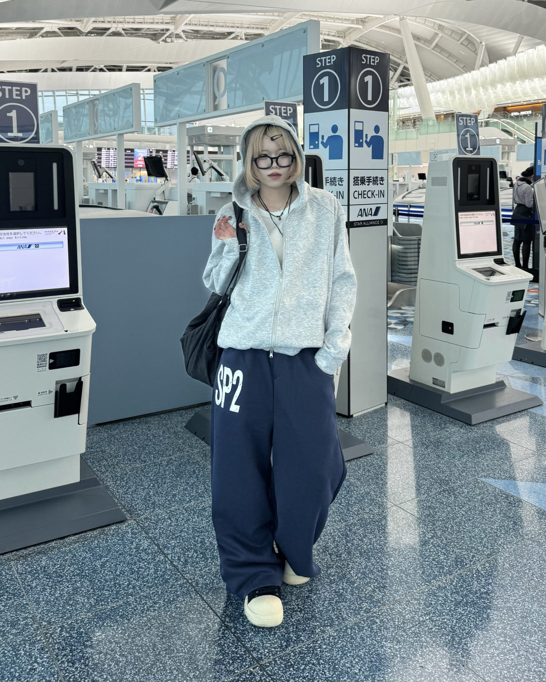 レタードワイドスウェットパンツ KM1236