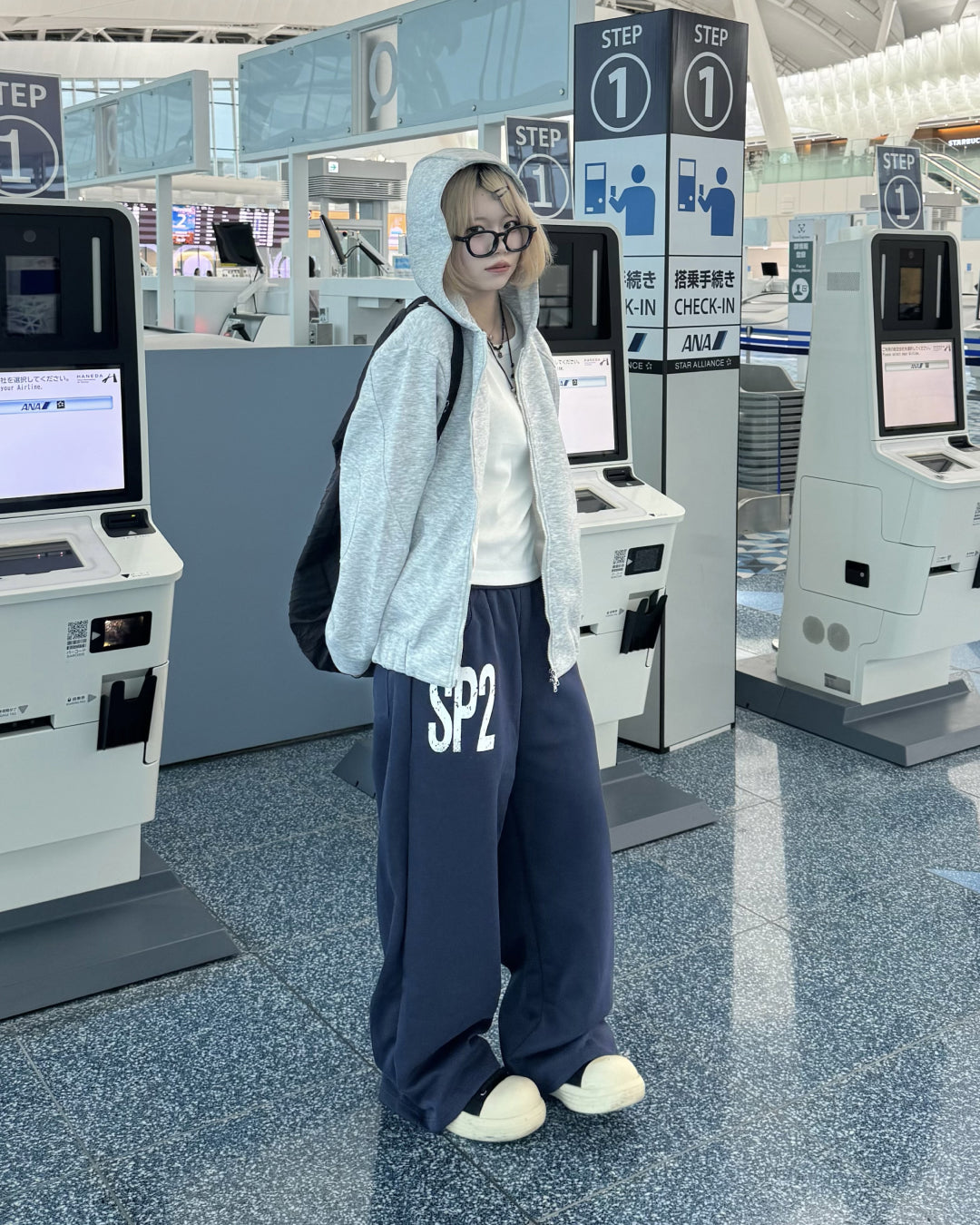 レタードワイドスウェットパンツ KM1236