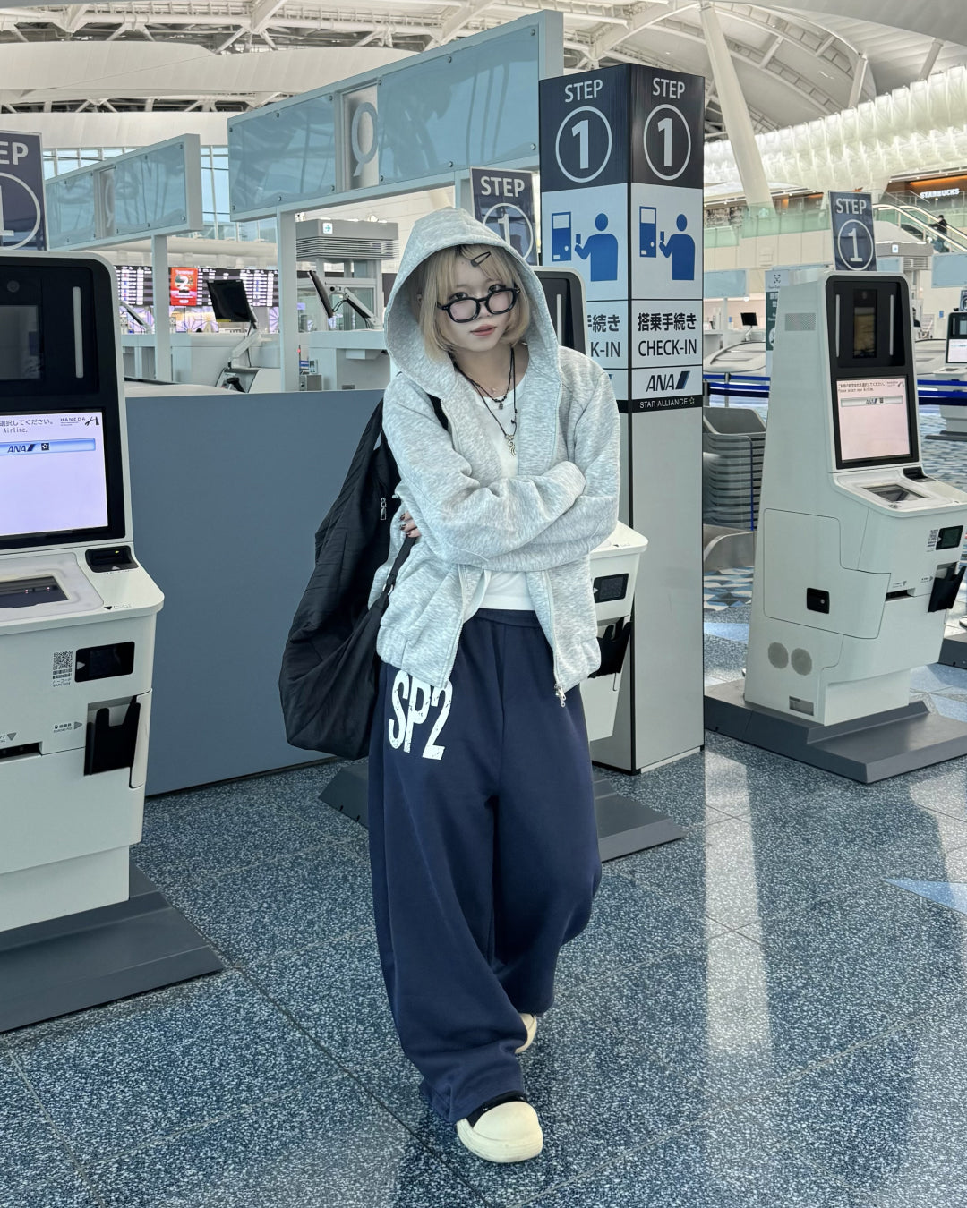 レタードワイドスウェットパンツ KM1236