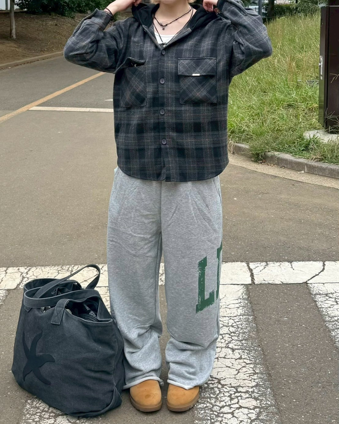 レタリングスウェットパンツ KM1238