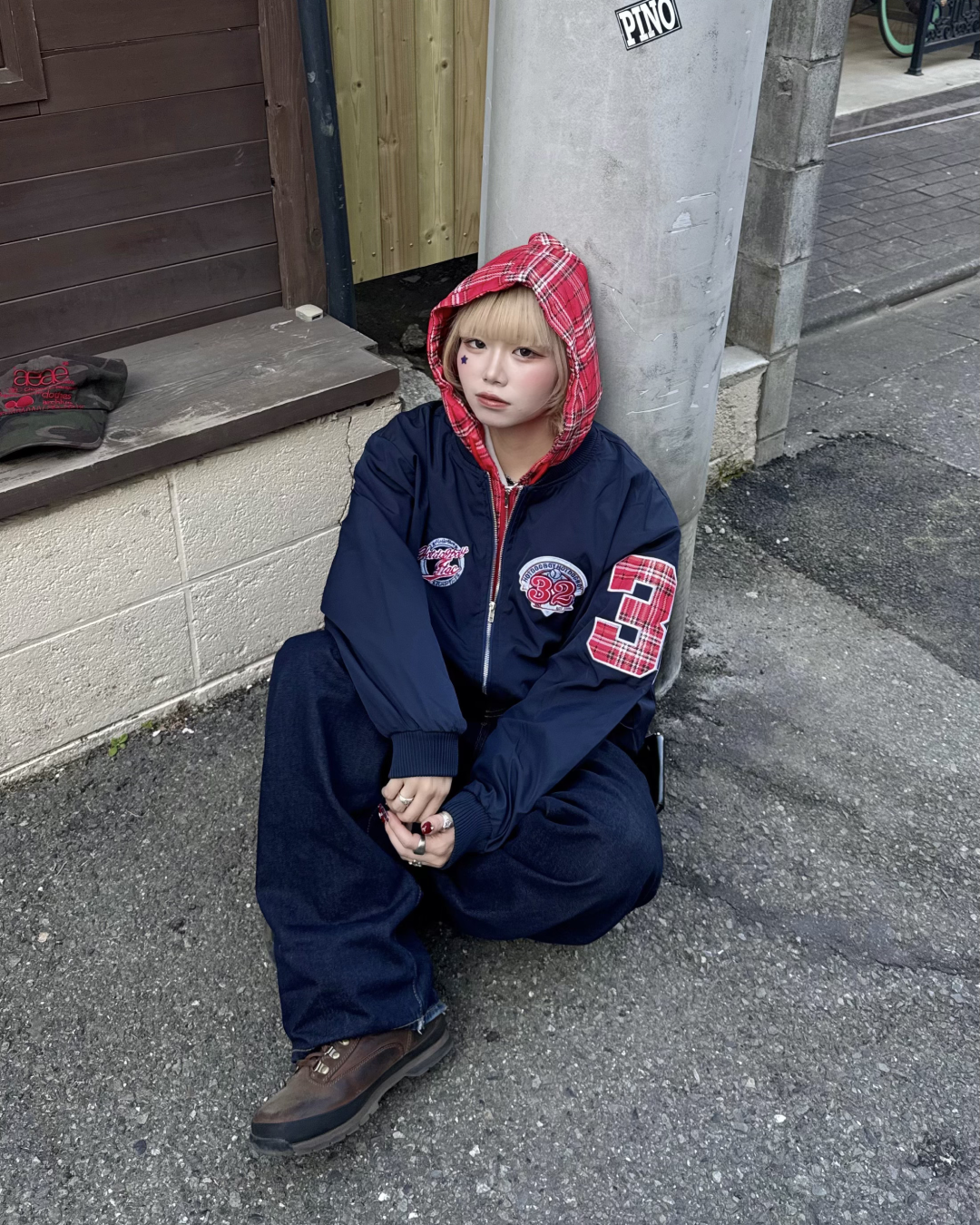 チェックレイヤードアメリカンジャケット KM1242