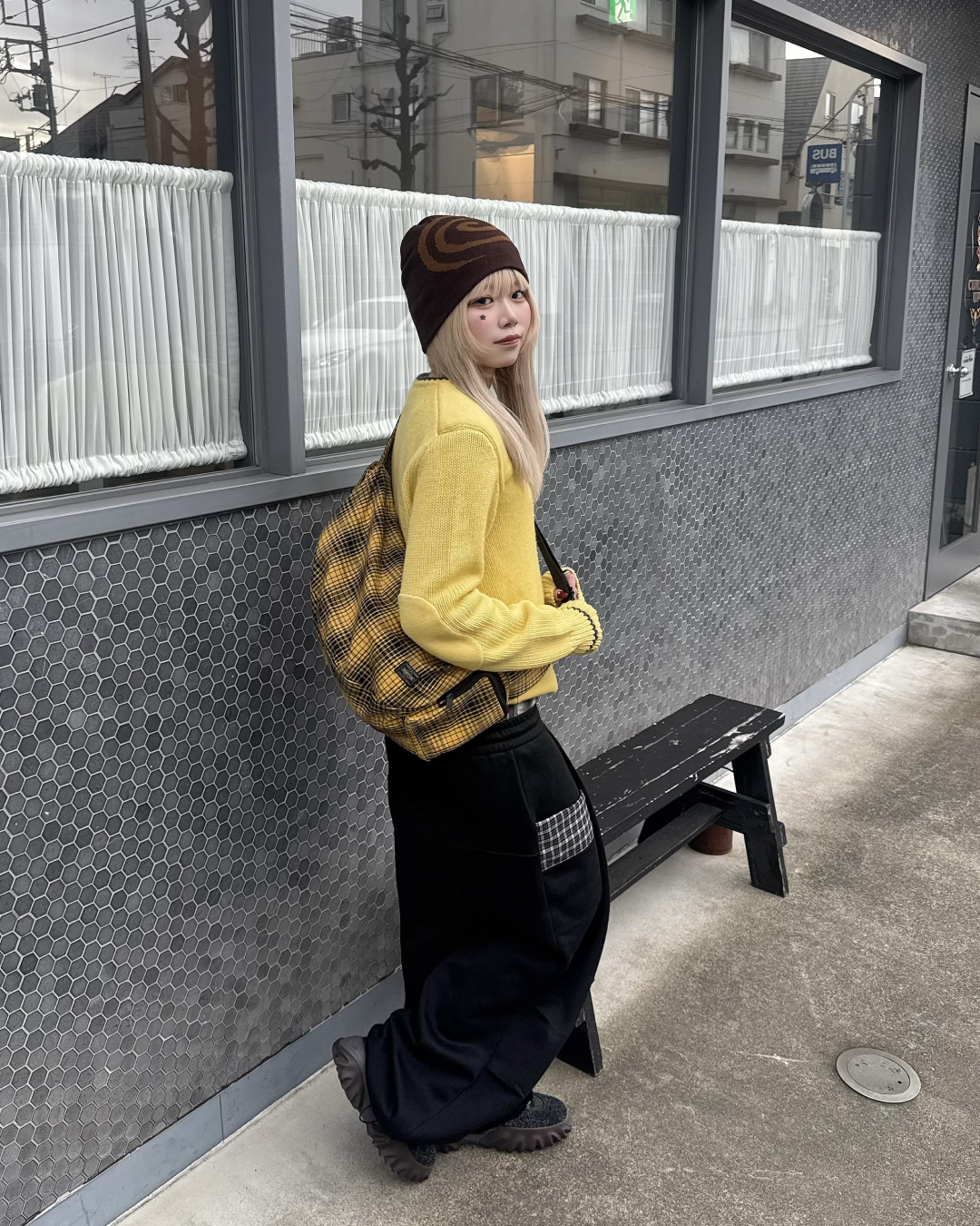 チェックフロントポケットスウェットパンツ KM1258