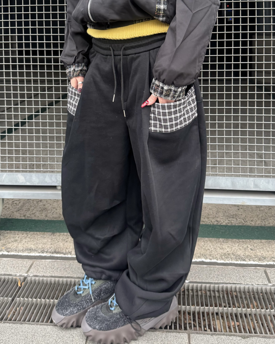 チェックフロントポケットスウェットパンツ KM1258 – YOLO（ヨロ