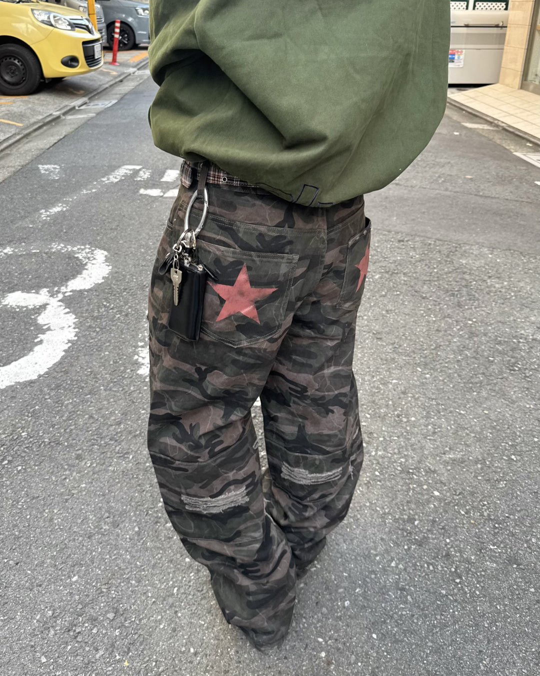 【即納】バックプリントスターカモパンツ KM5007