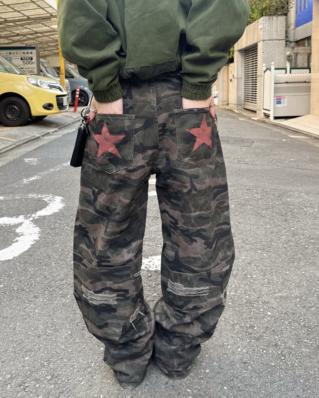 【即納】バックプリントスターカモパンツ KM5007