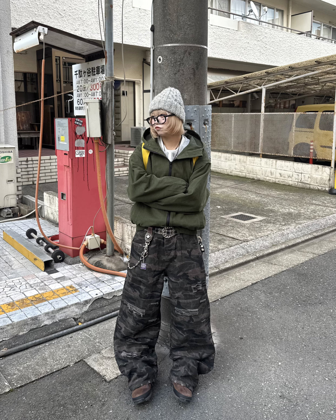 【即納】バックプリントスターカモパンツ KM5007