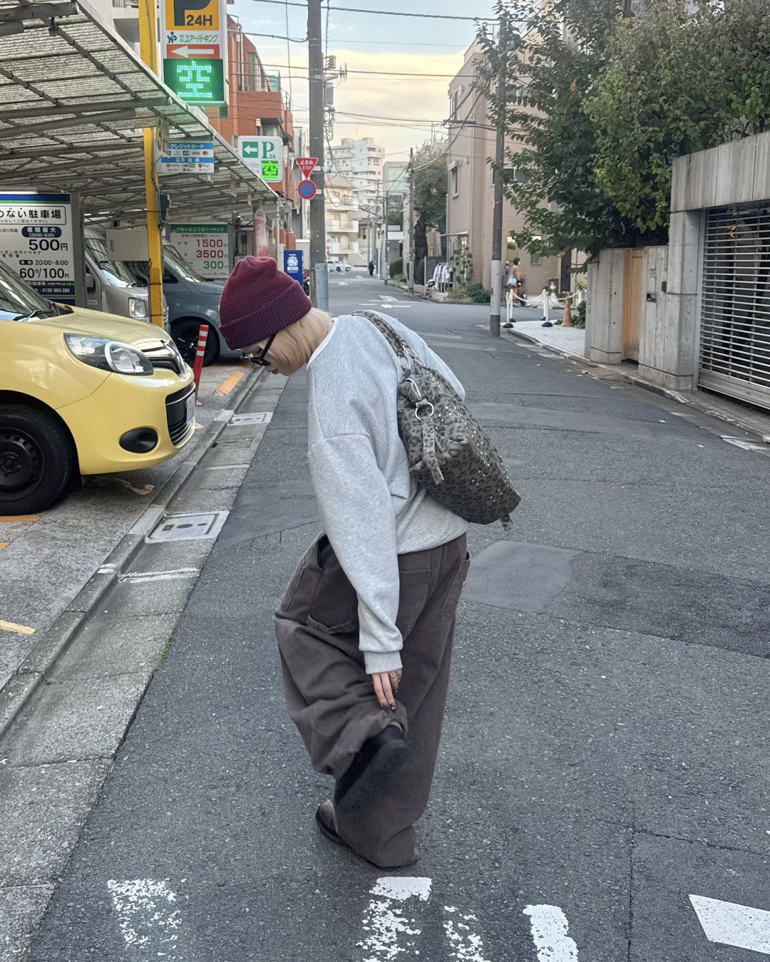 【即納】ヘンリーネックフェイクツーピーススウェット KM5011