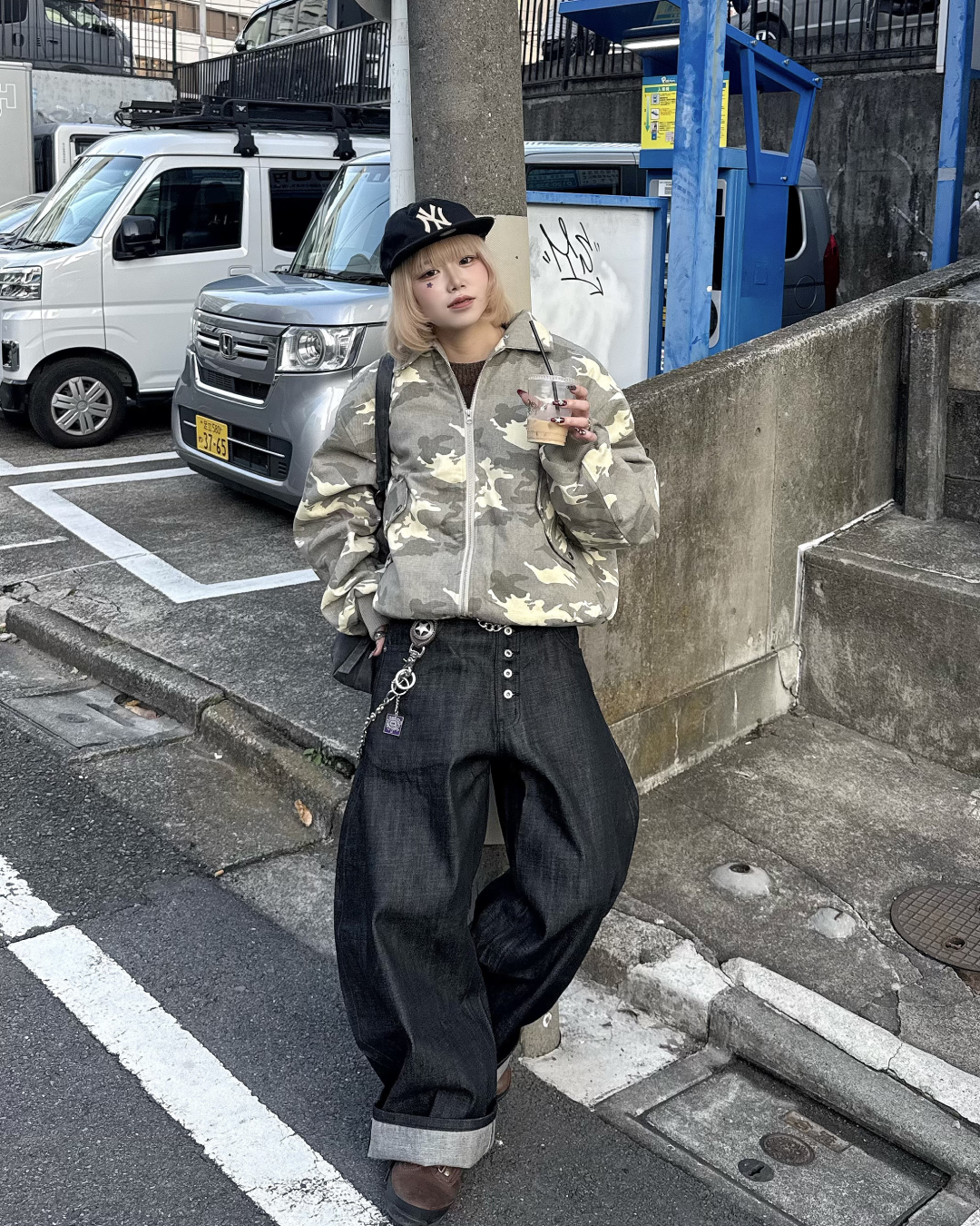 【即納】ファー襟カモフラージュジャケット KM5023