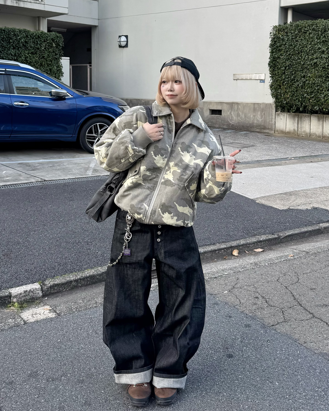 【即納】ファー襟カモフラージュジャケット KM5023