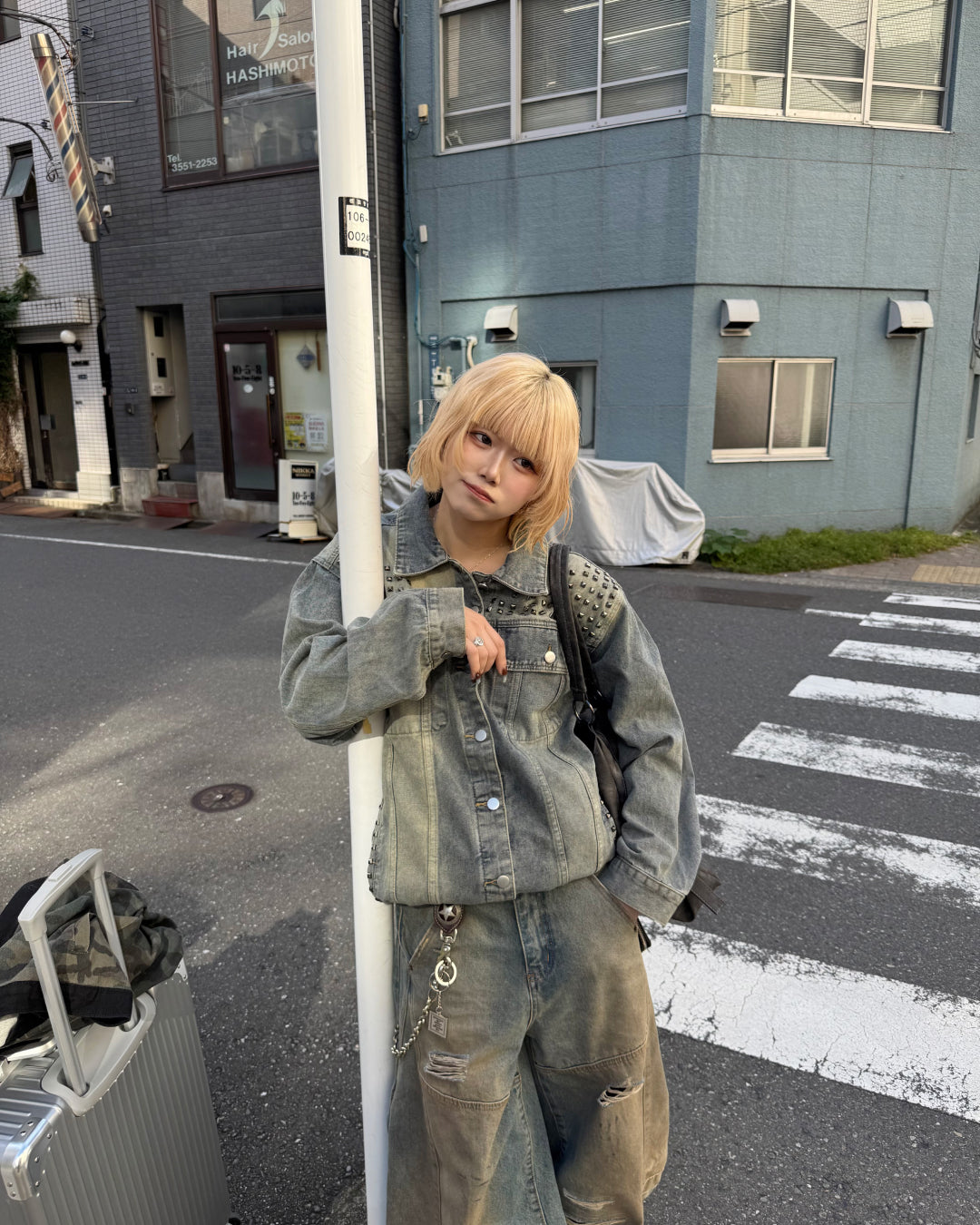 スタッズデニムジャケット KM7003