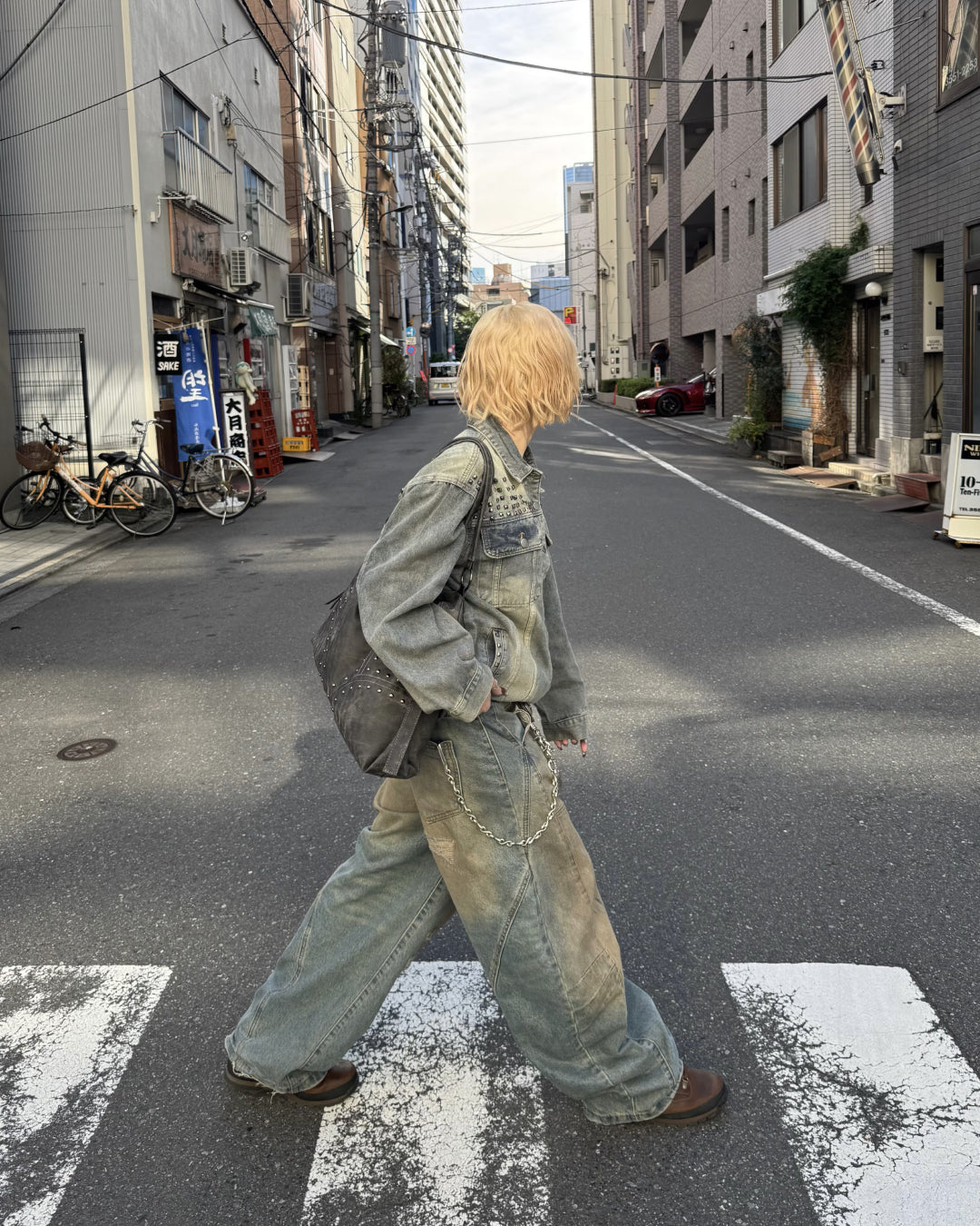 スタッズデニムジャケット KM7003