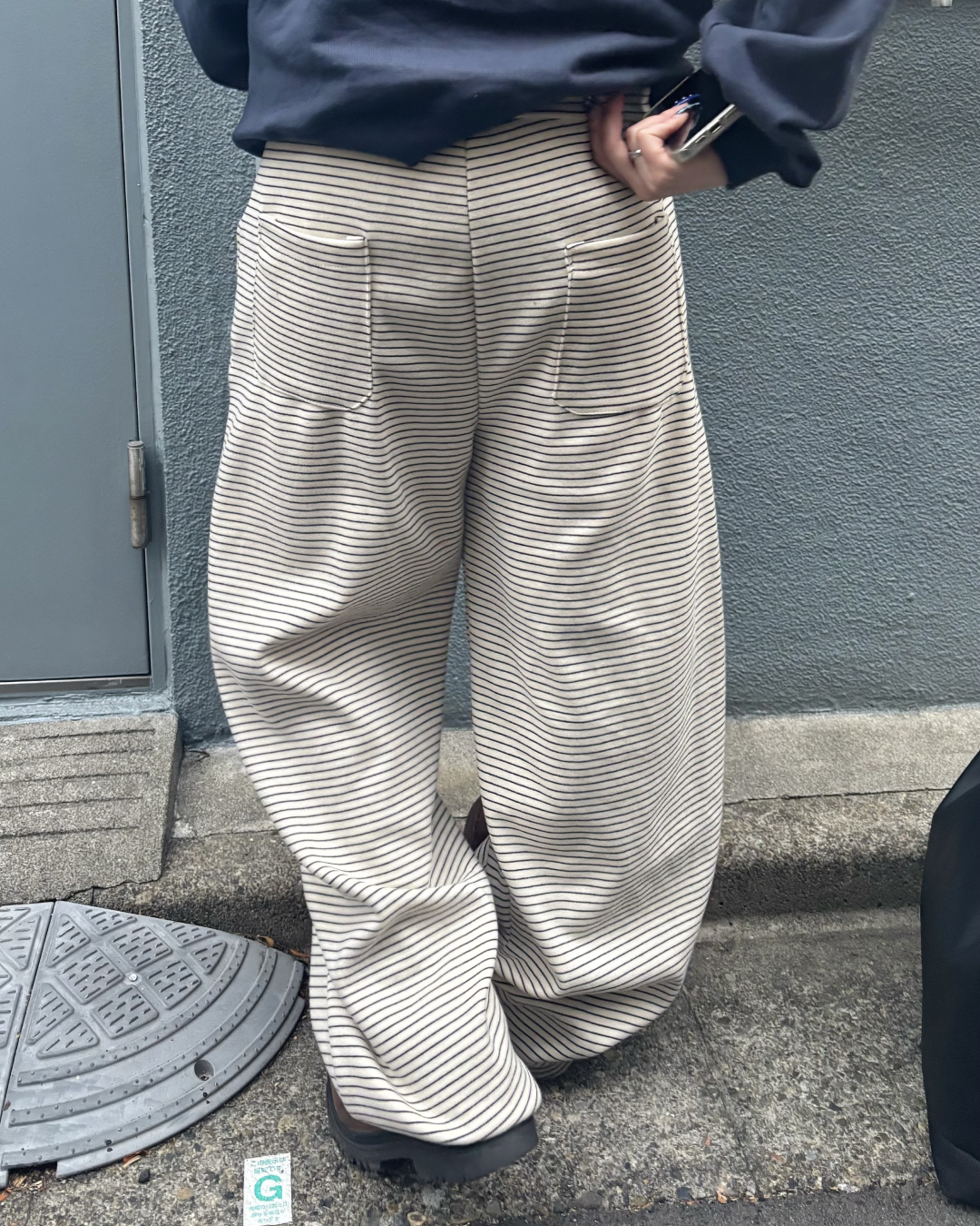 レトロボーダースウェットパンツ KM7040