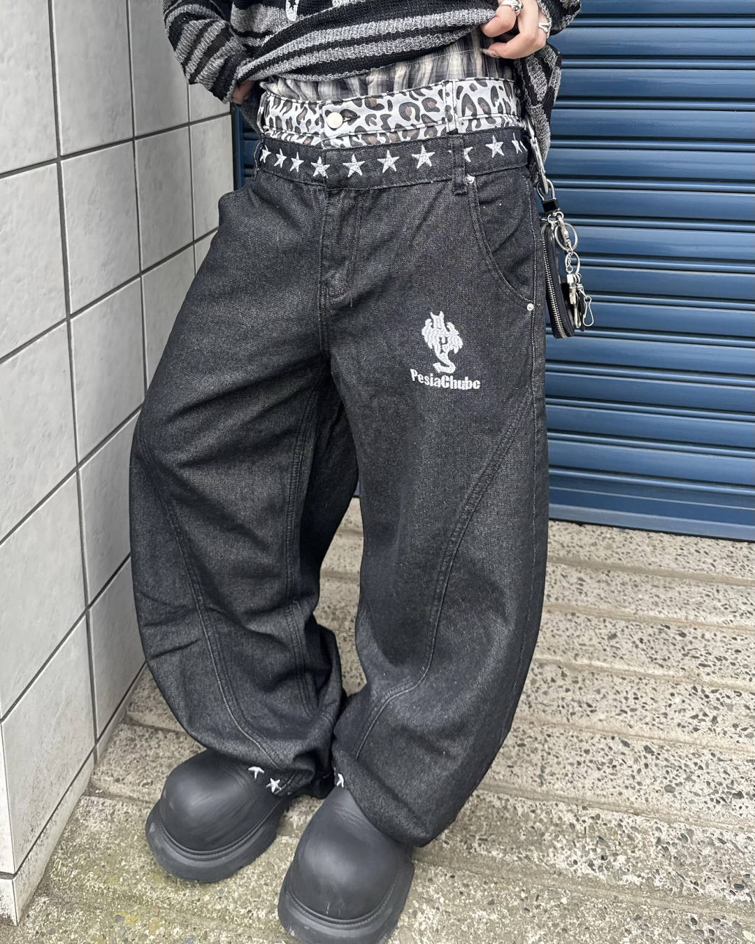 レイヤードデニムパンツ KM7081