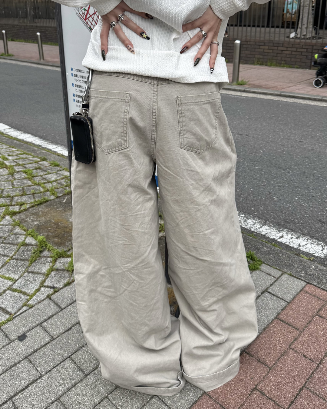2タックワイドレッグパンツ KM7082