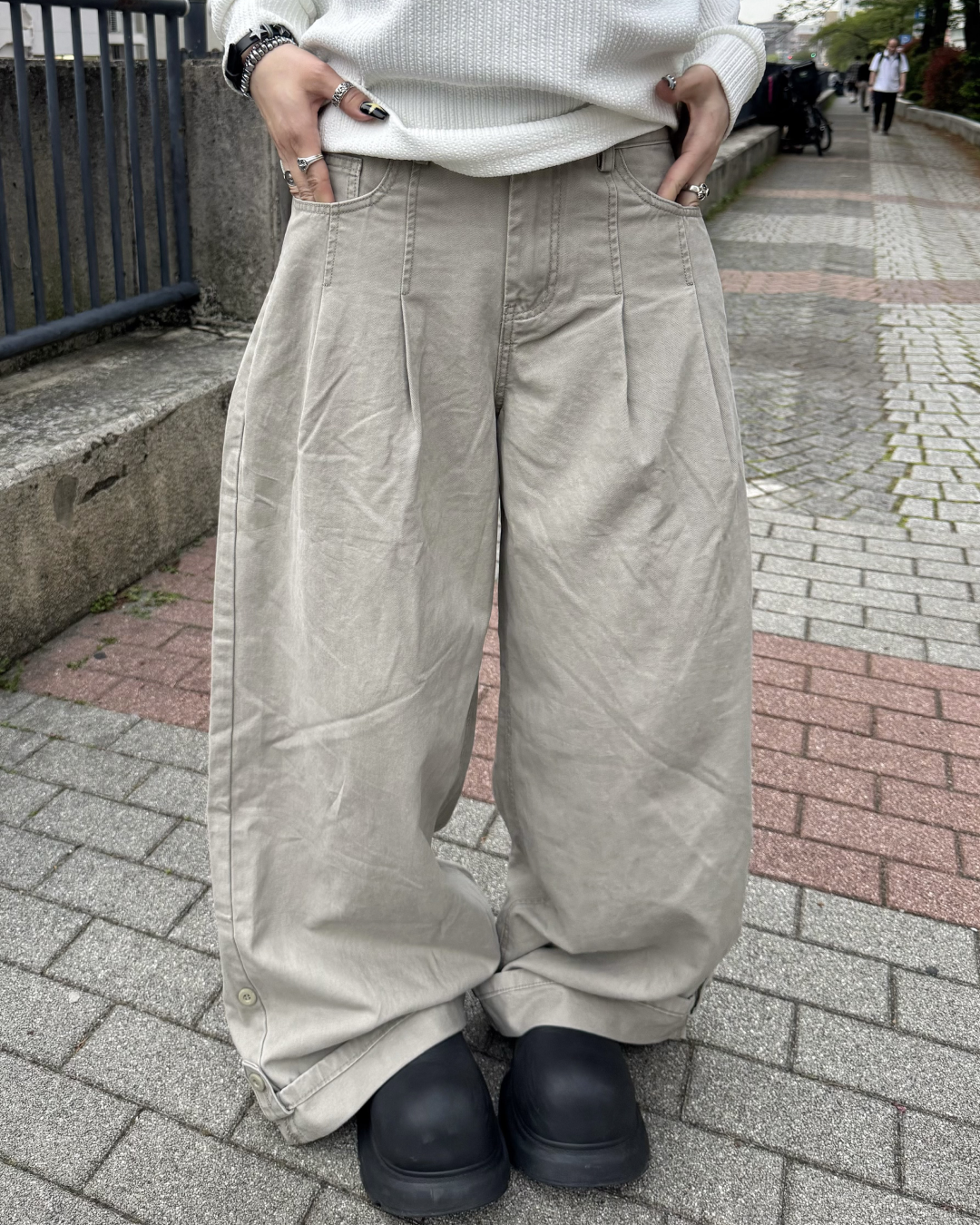 2タックワイドレッグパンツ KM7082