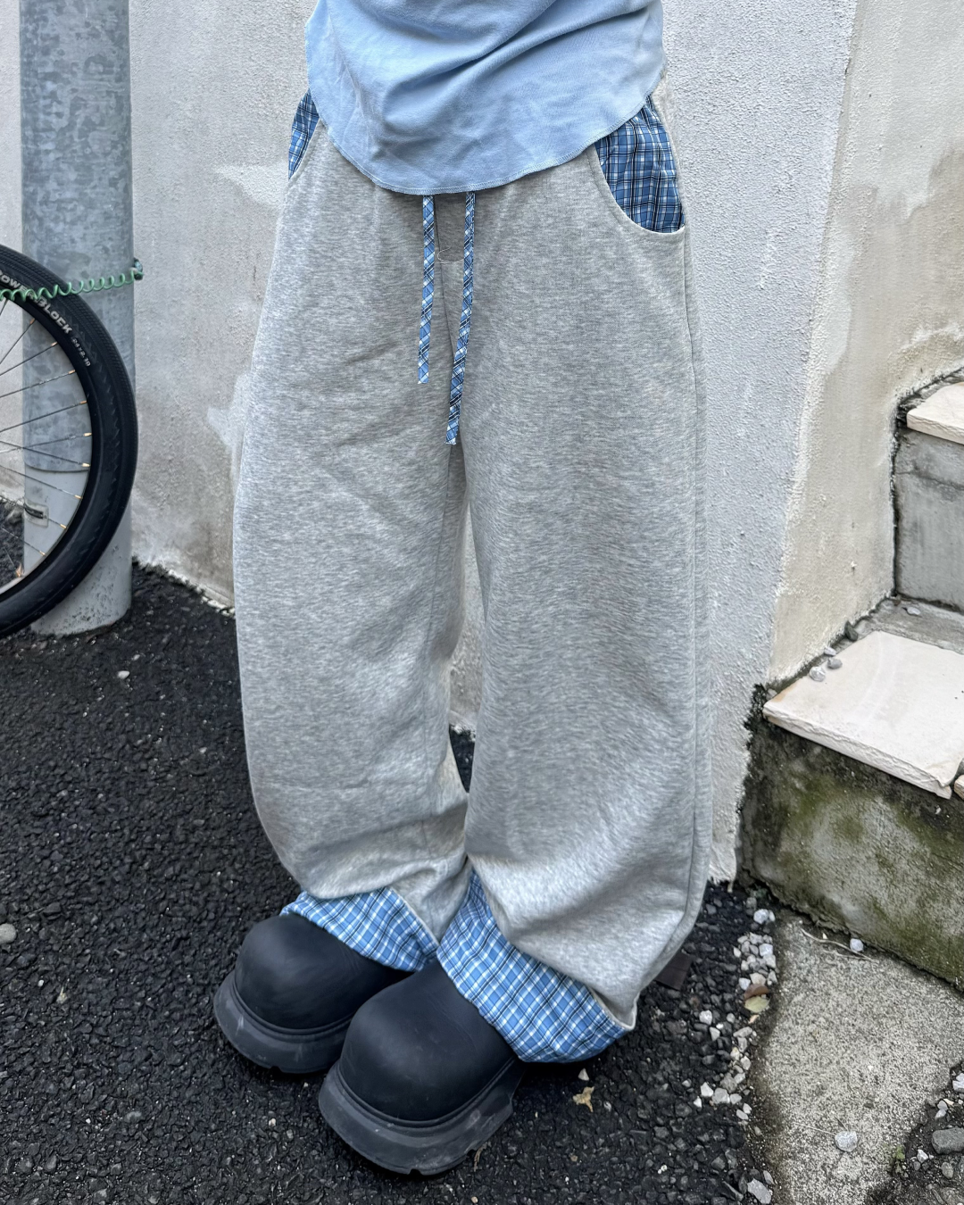 チェックスウェットパンツ KM7084