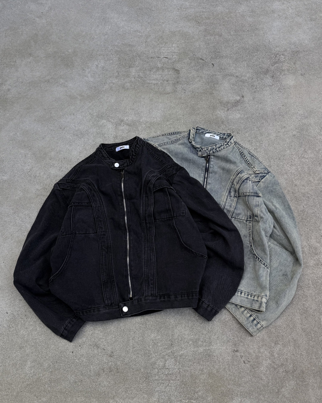 スタンドカラーデニムジャケット KN0036