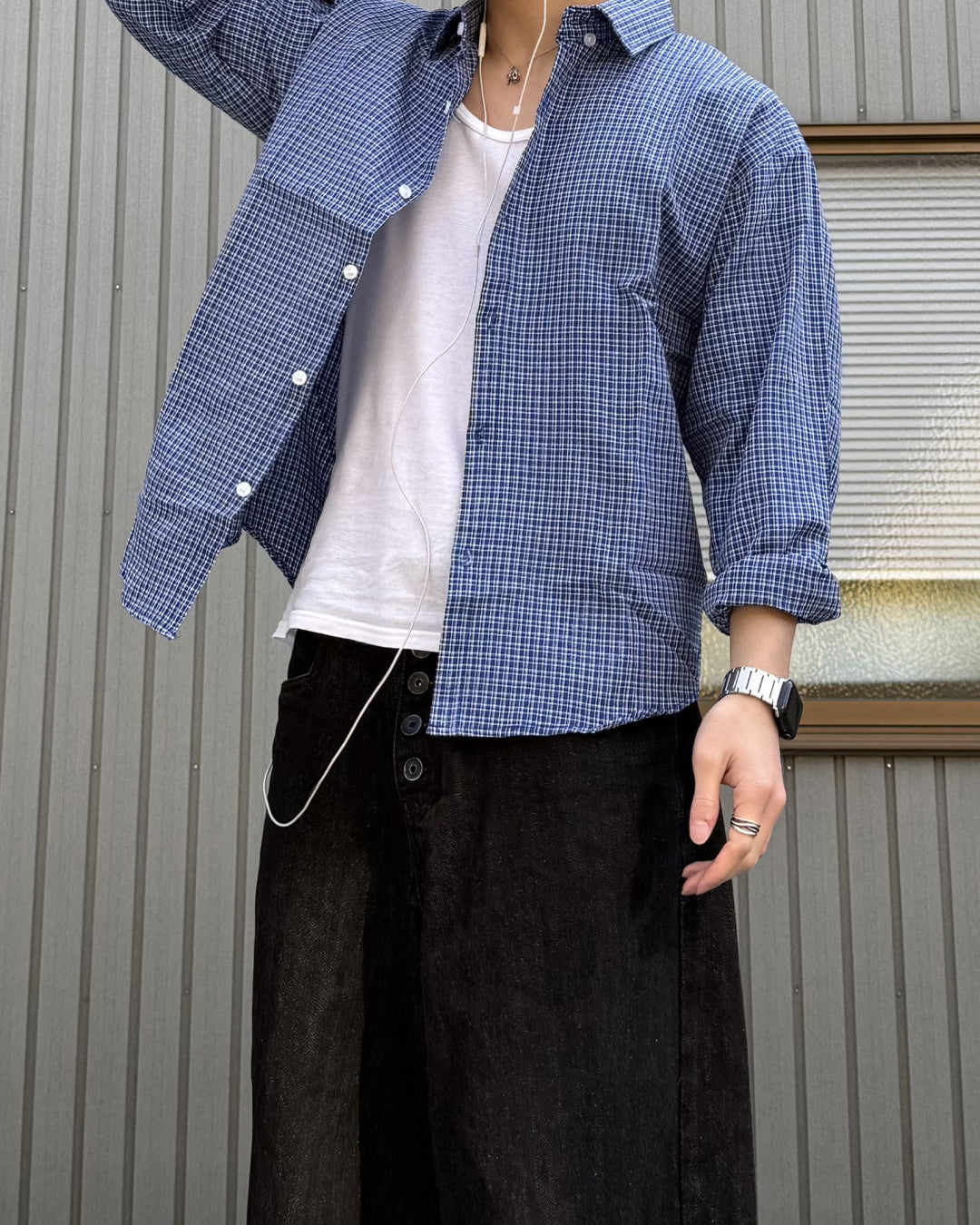 ベーシックブルーチェックシャツ KN0092