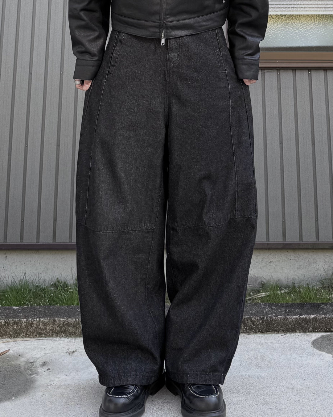 バレルシルエットワイドデニムパンツ KN0109