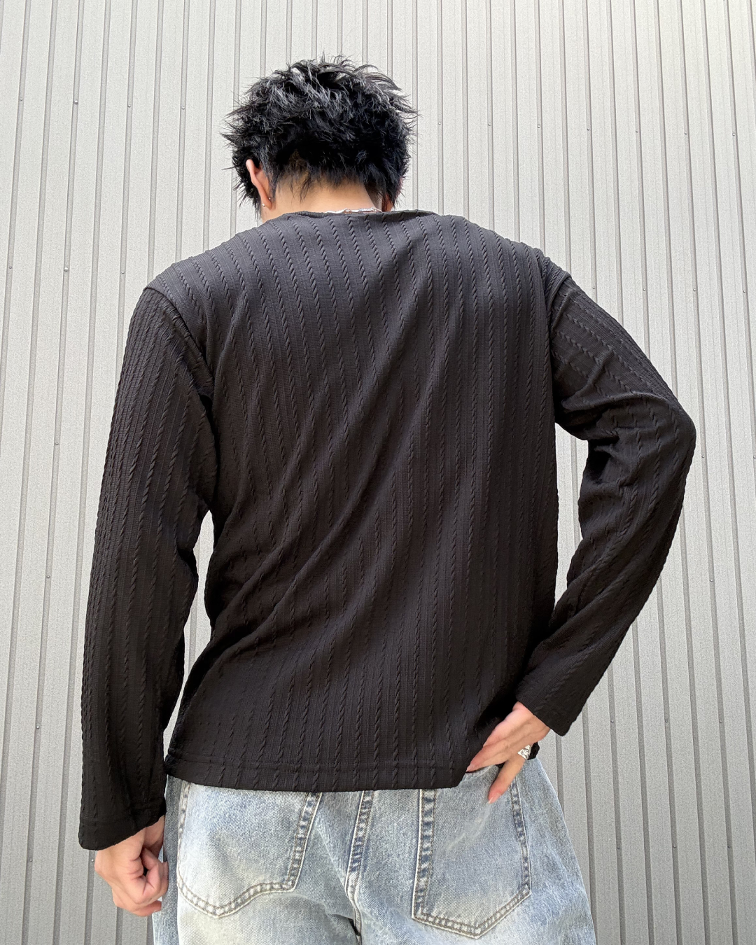 ケーブルニットロングスリーブ KN0345