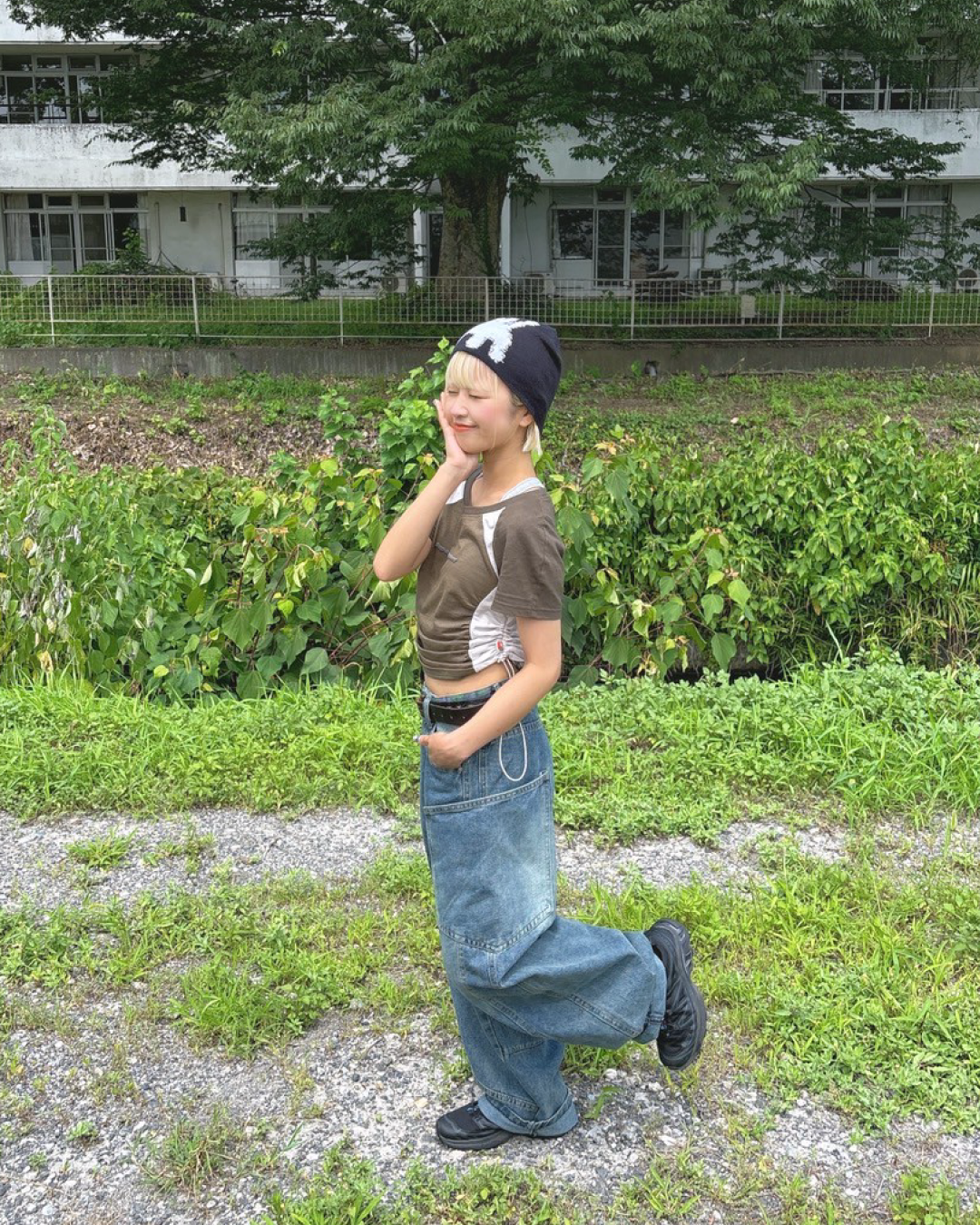 サイドポケットカーブデザインデニム KR0018