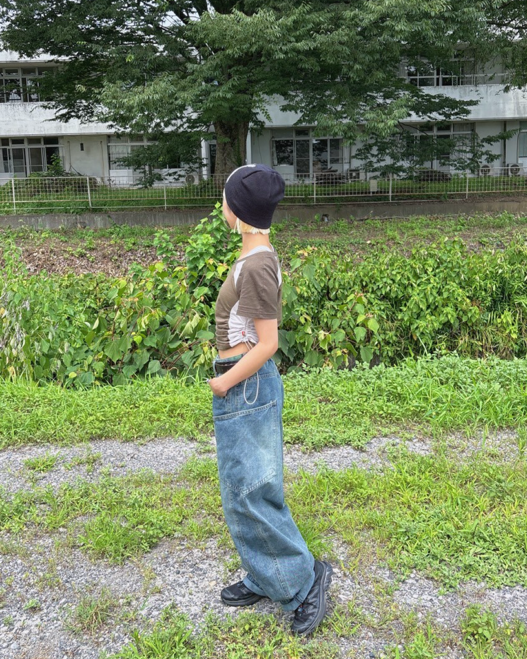 サイドポケットカーブデザインデニム KR0018