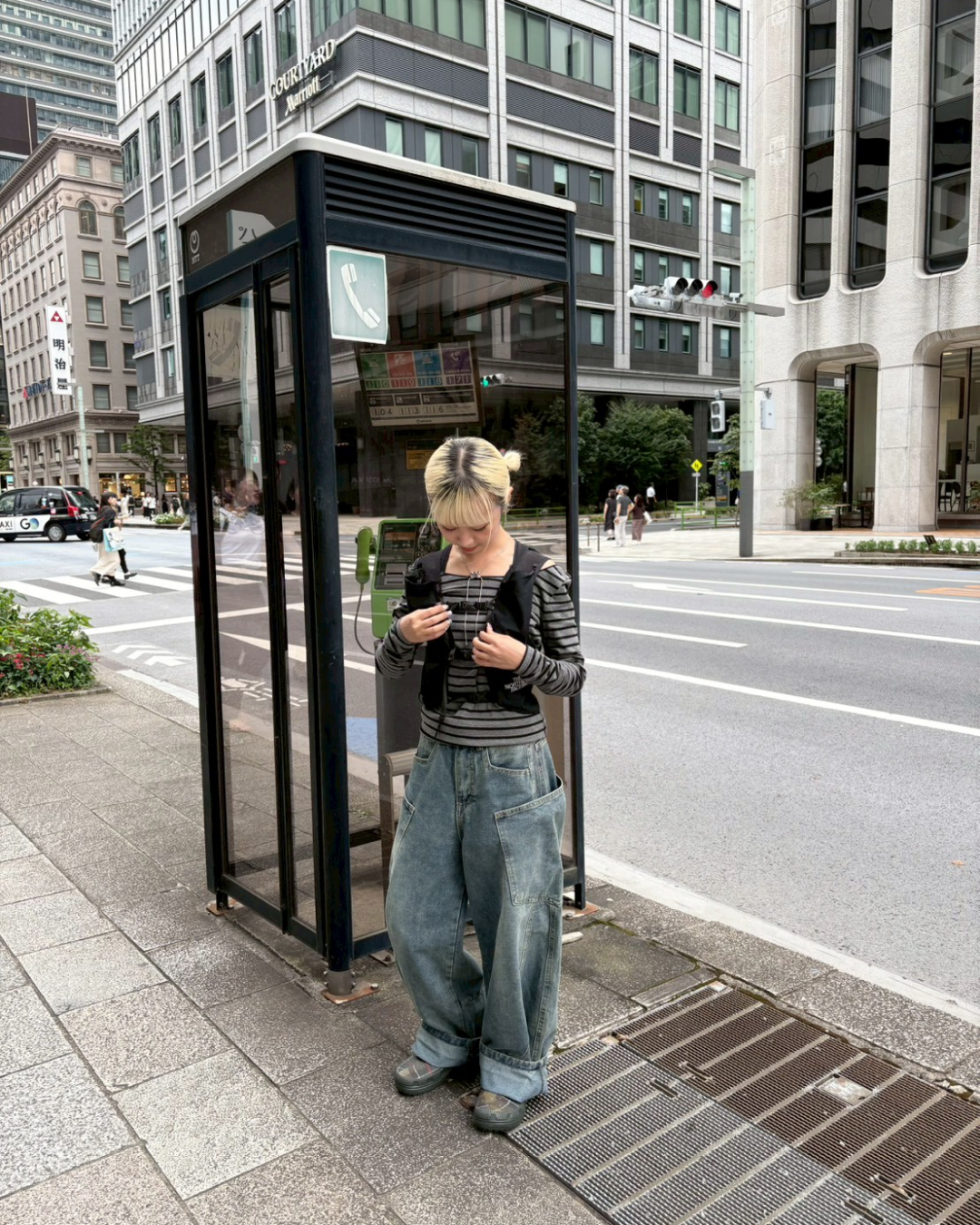 オフショルダーボーダートップス KR0030