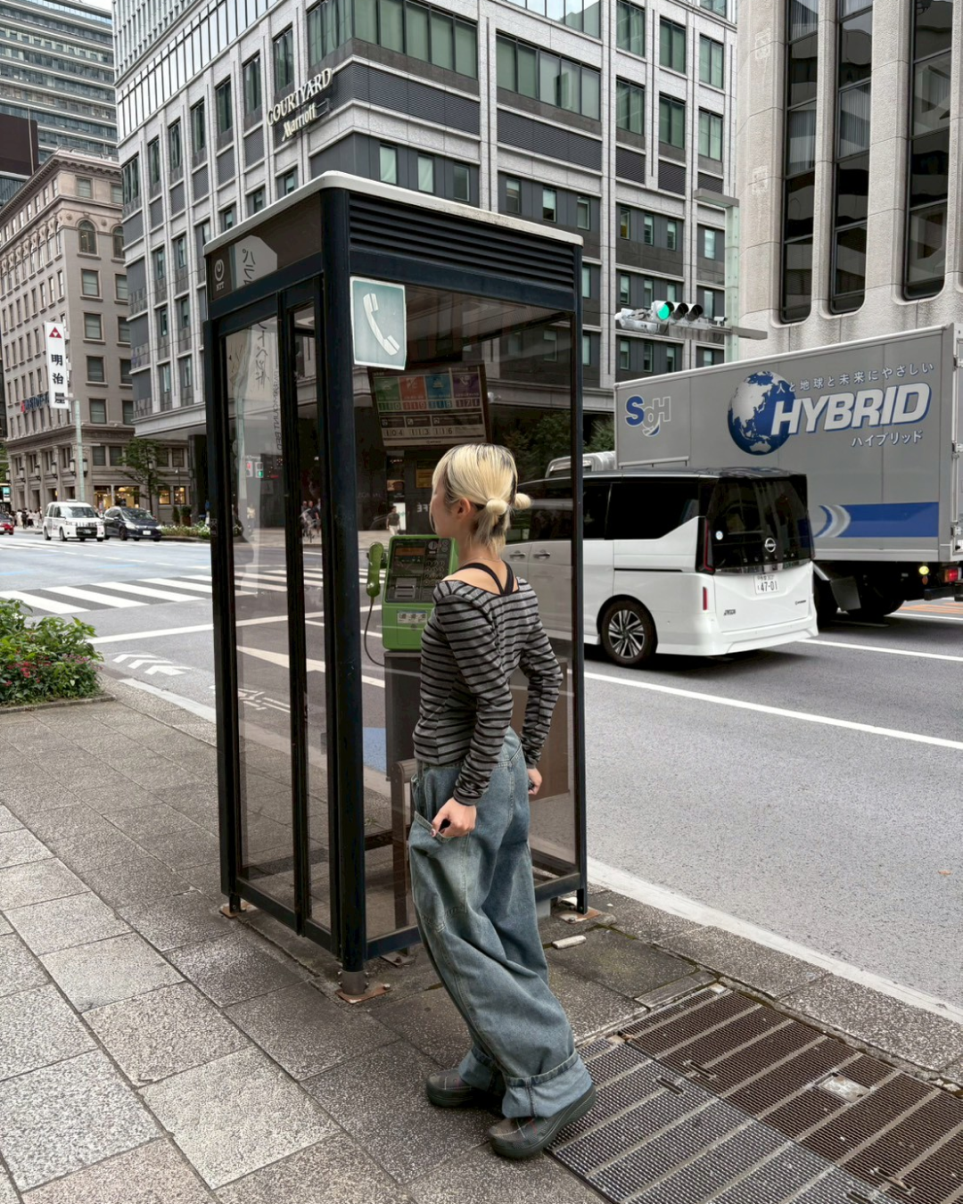 オフショルダーボーダートップス KR0030