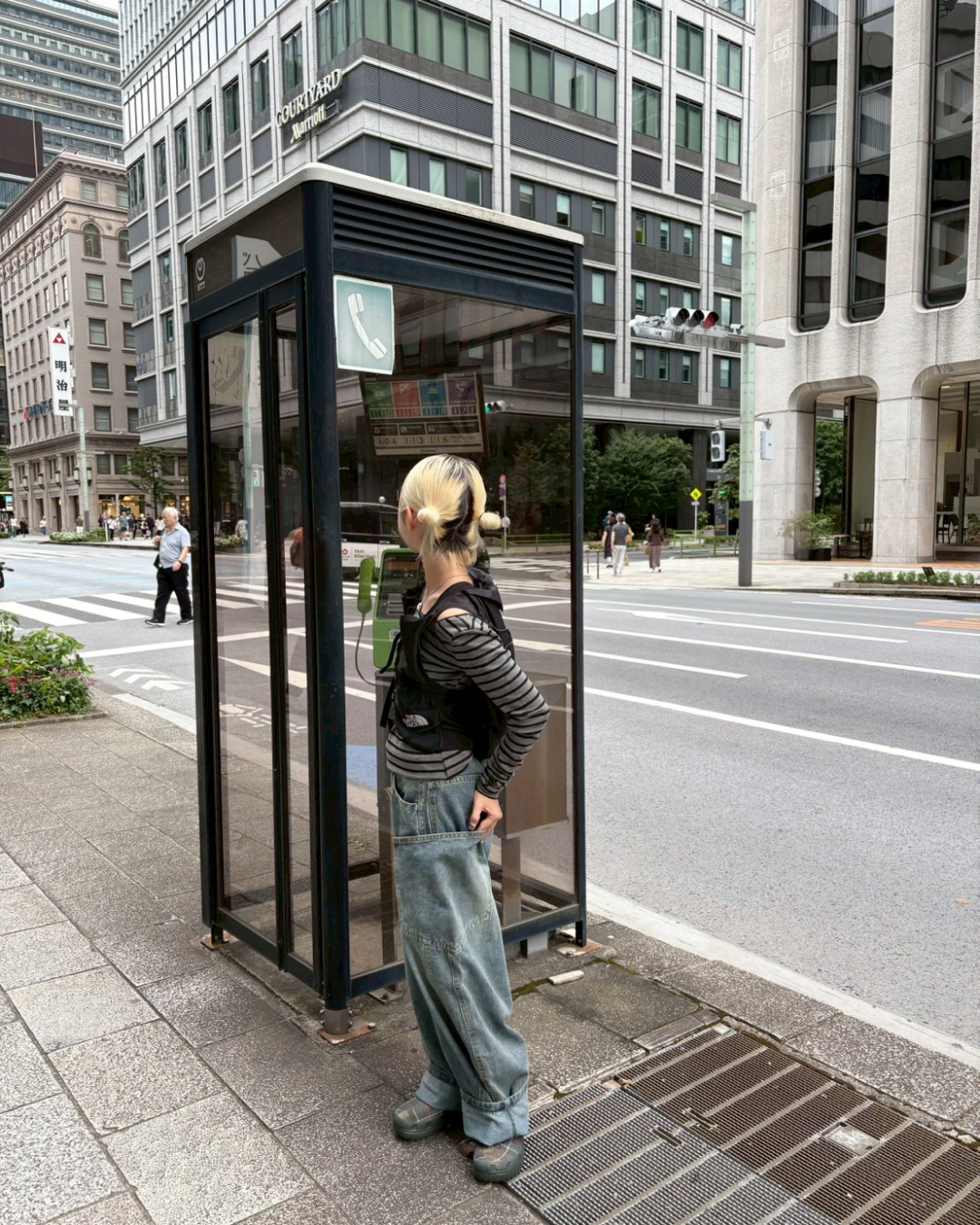 オフショルダーボーダートップス KR0030