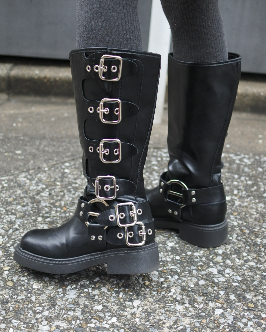 バックルデザインロングブーツ KR0035