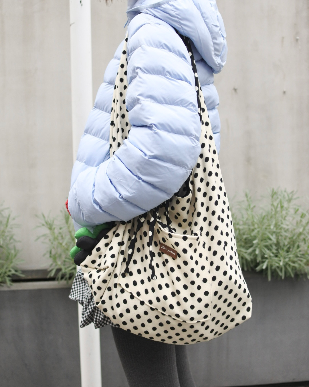 リボンデザイン水玉トートバッグ KR0055