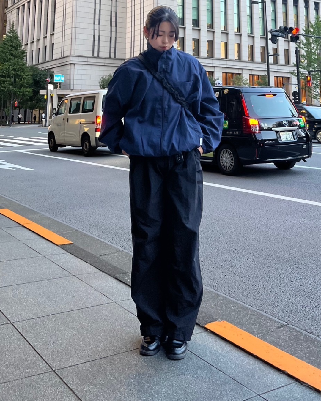 【即納】ナイロンワイドパンツ Y0030