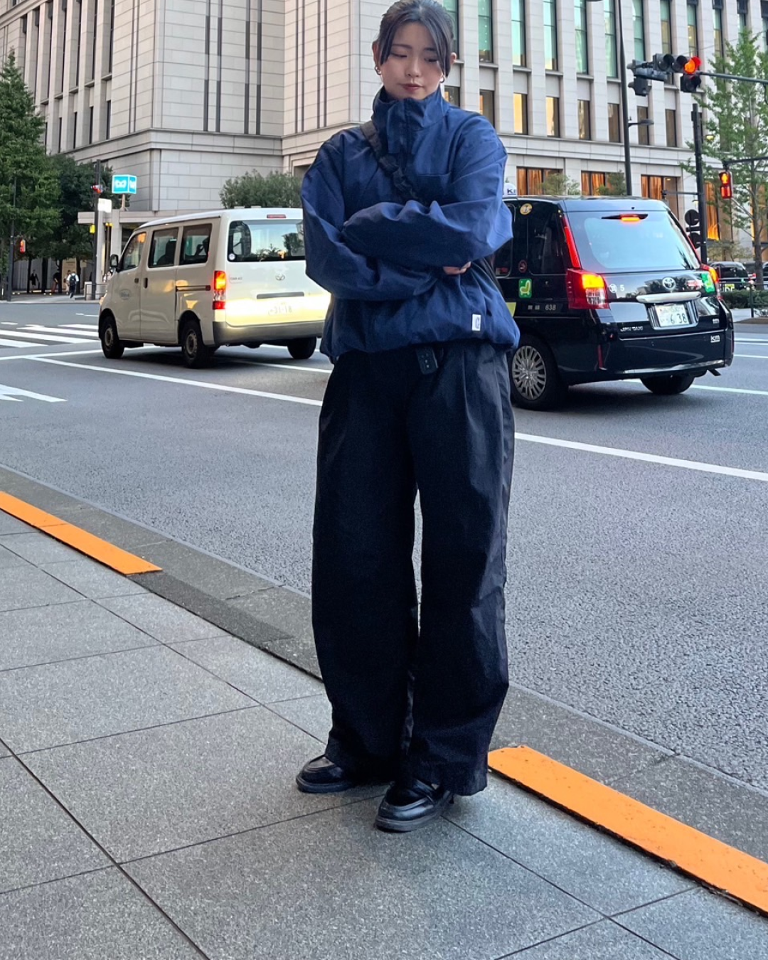 【即納】ナイロンワイドパンツ Y0030