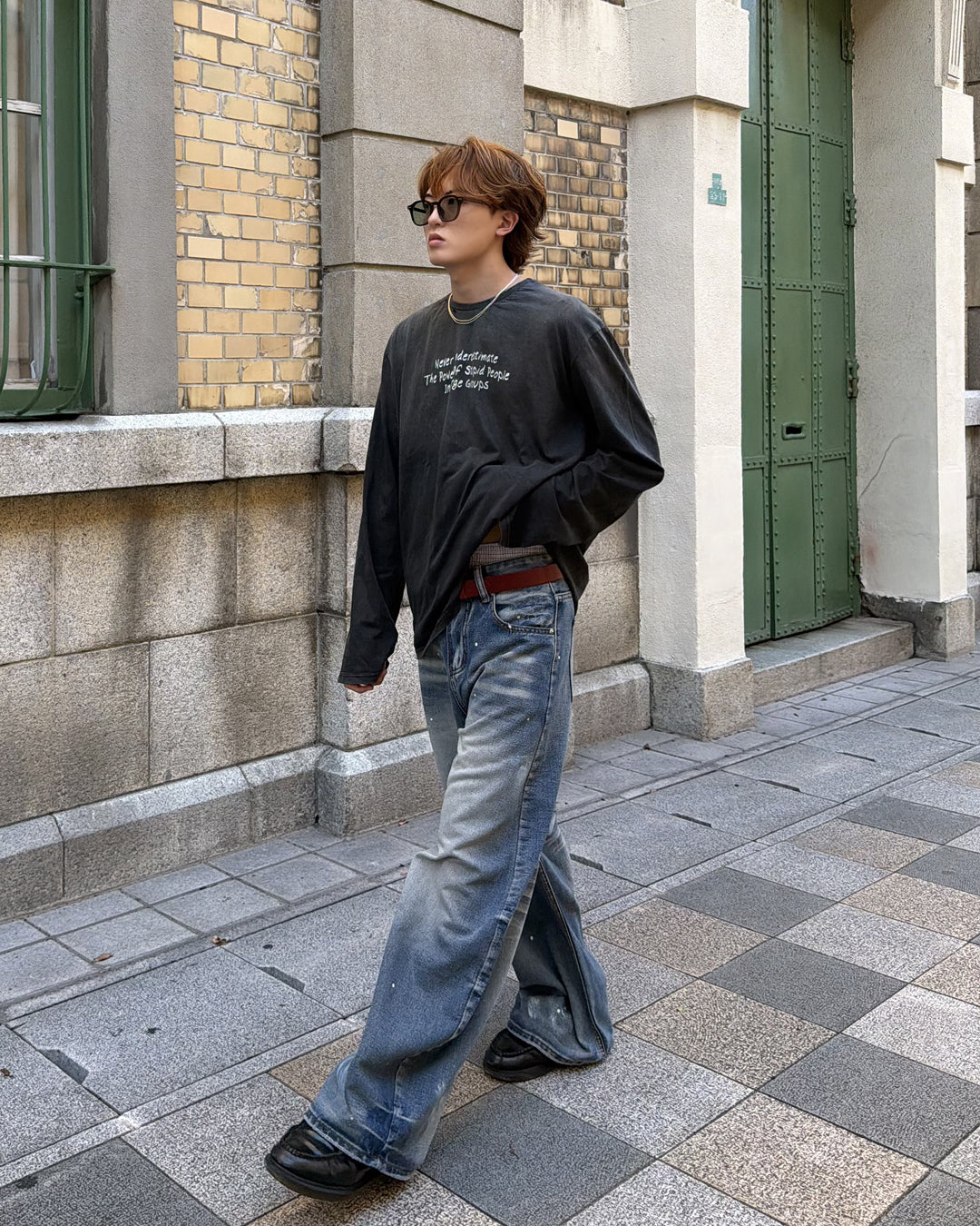 フェード加工ロングTシャツ MK0145
