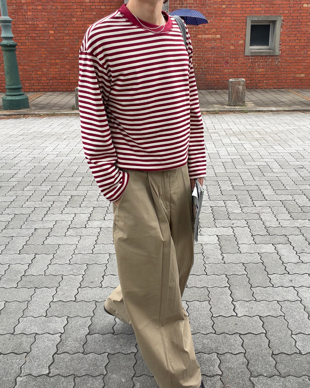 カジュアルフィットカラーボーダーロンT MK0171