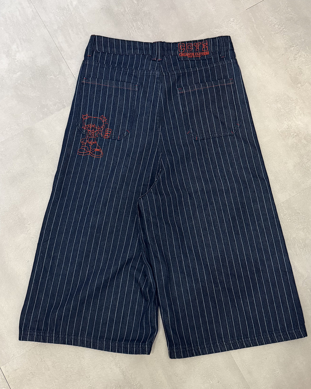 ストライプカラーステッチクロップドパンツ MK0172