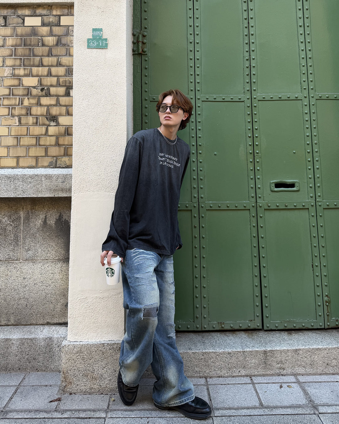 クラッシュデニムパンツ MK0175