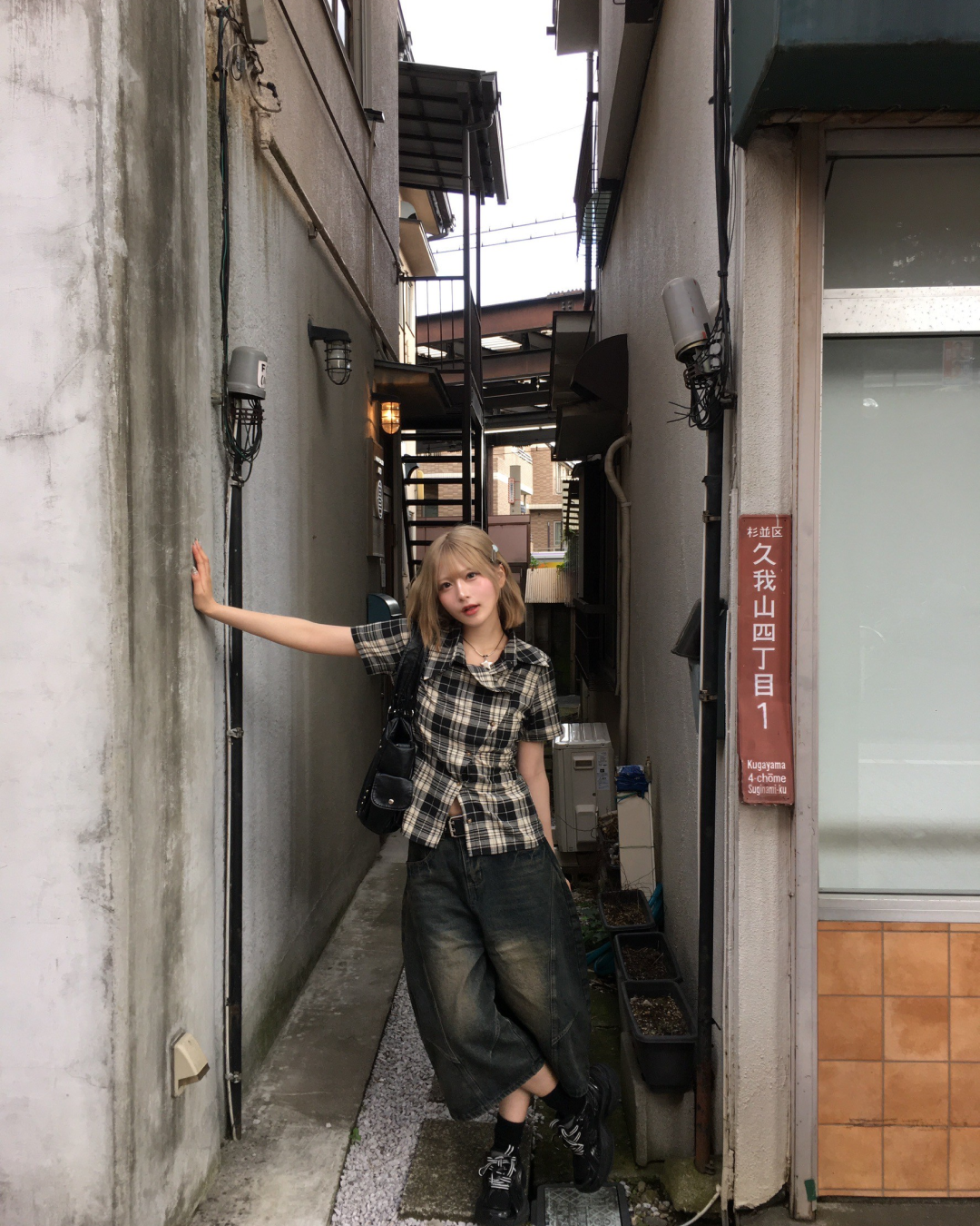 アシンメトリーチェックシャツ MM1018