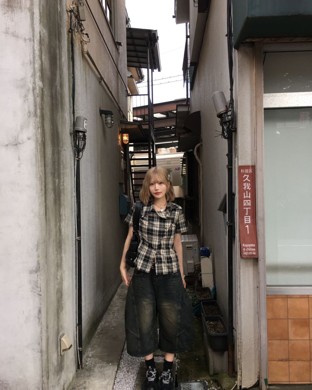 アシンメトリーチェックシャツ MM1018