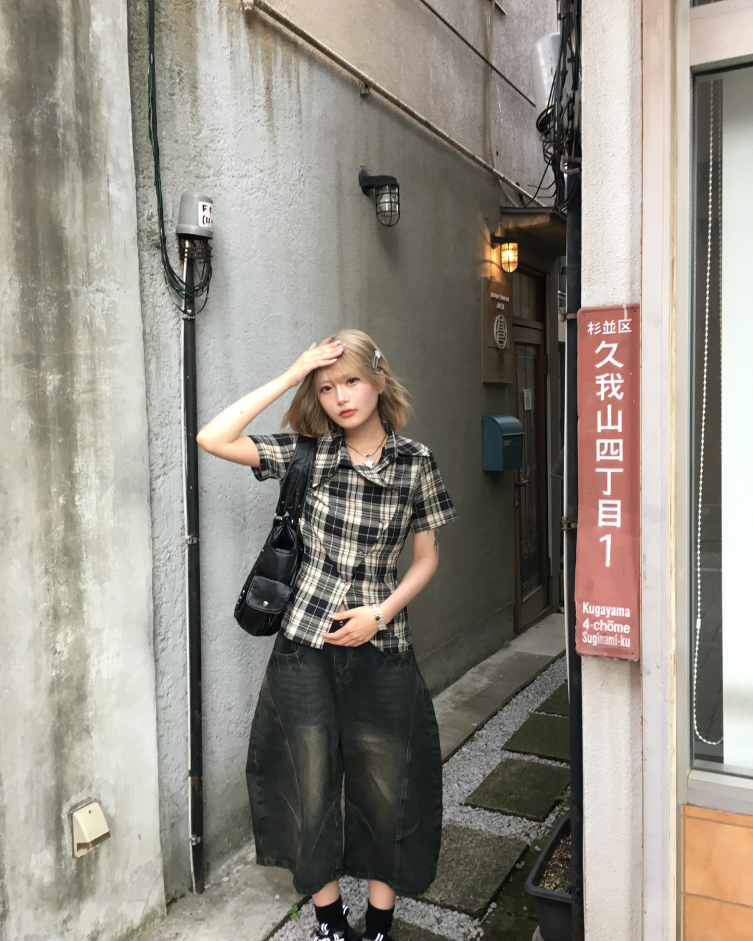 アシンメトリーチェックシャツ MM1018