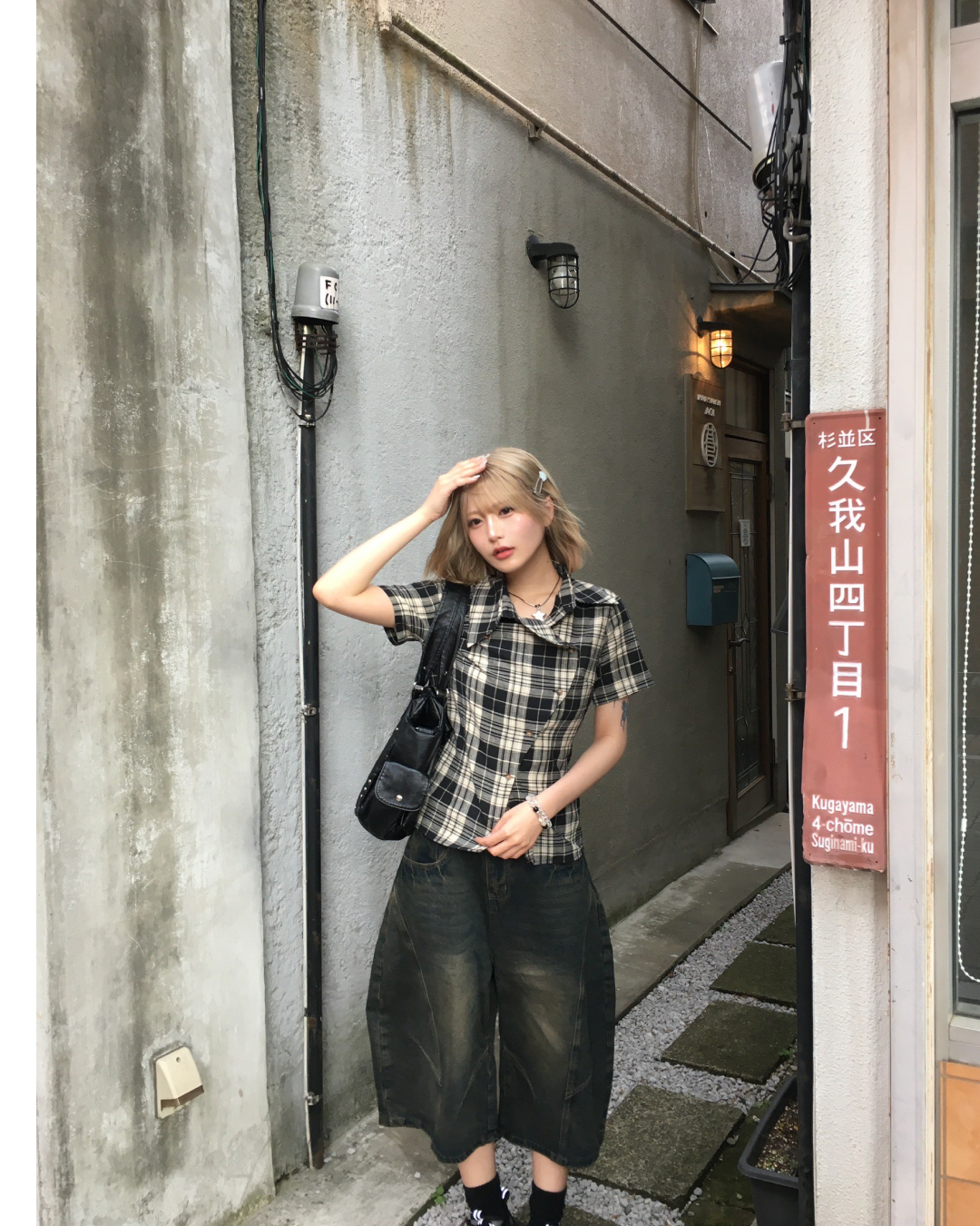 アシンメトリーチェックシャツ MM1018
