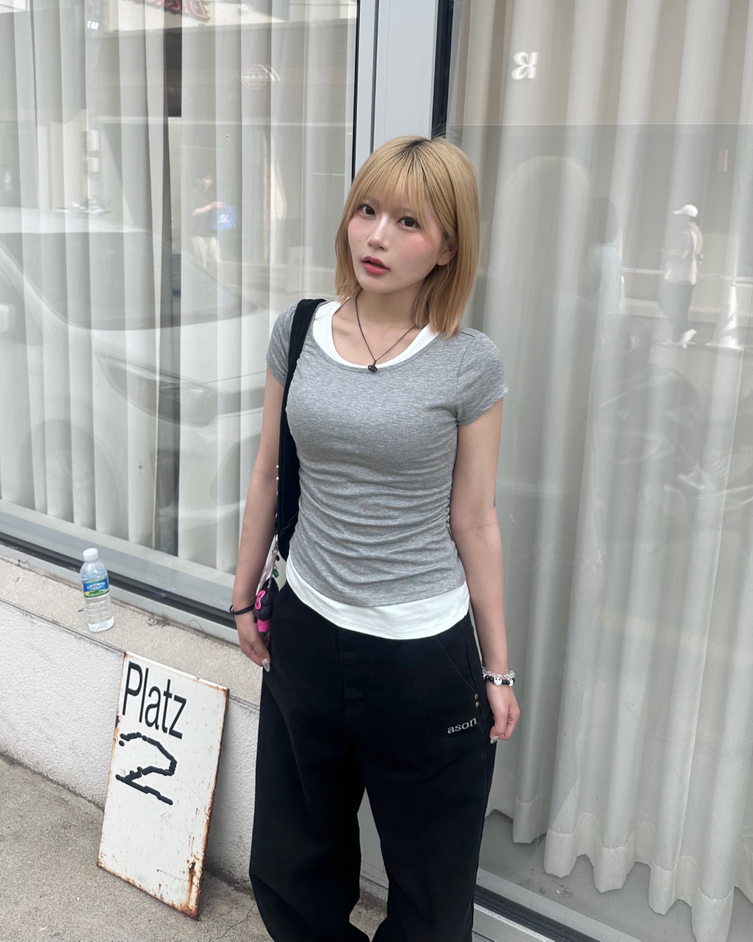 ラウンドネックレイヤードTシャツ MM1036