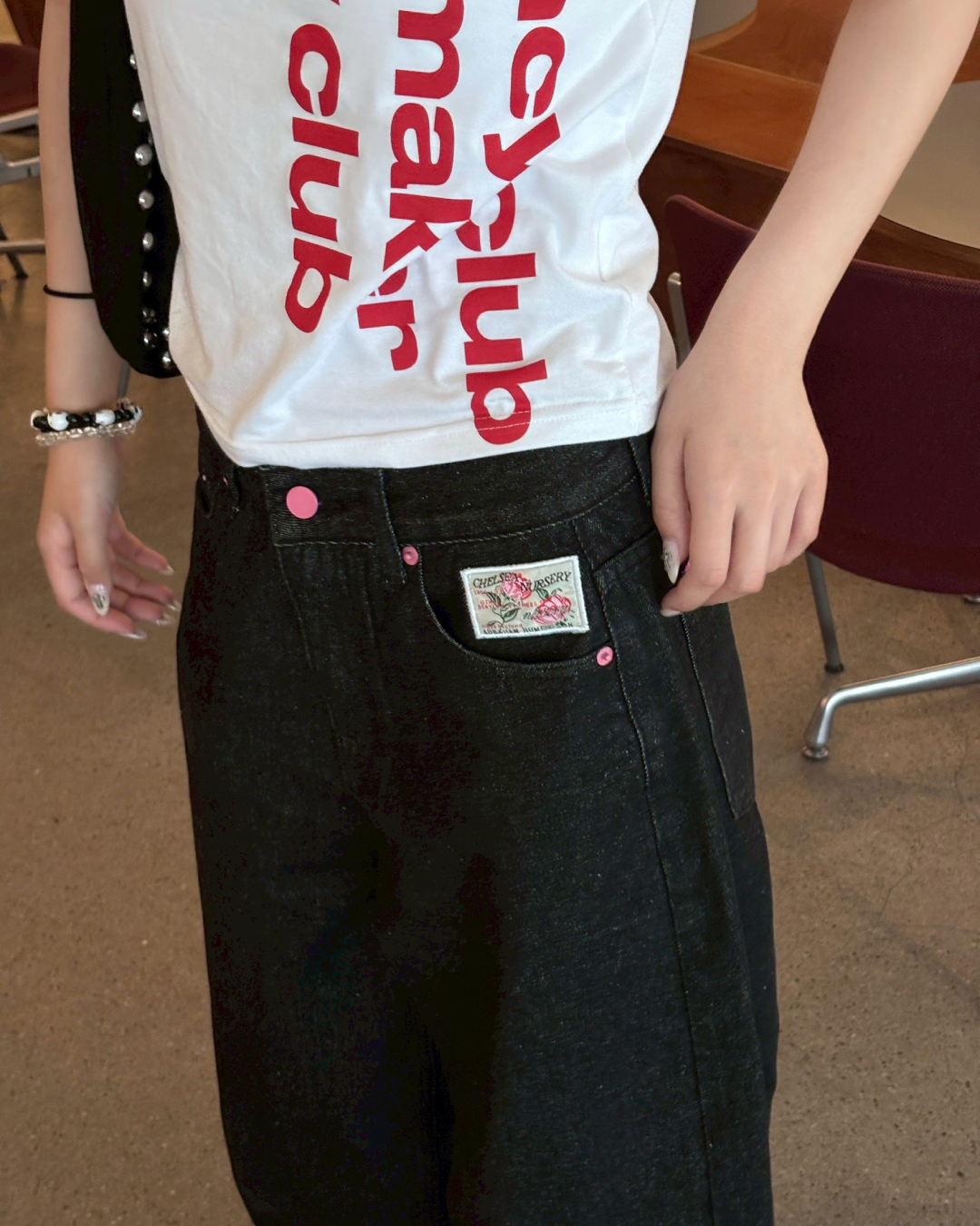 バックデザインデニムパンツ MM1037