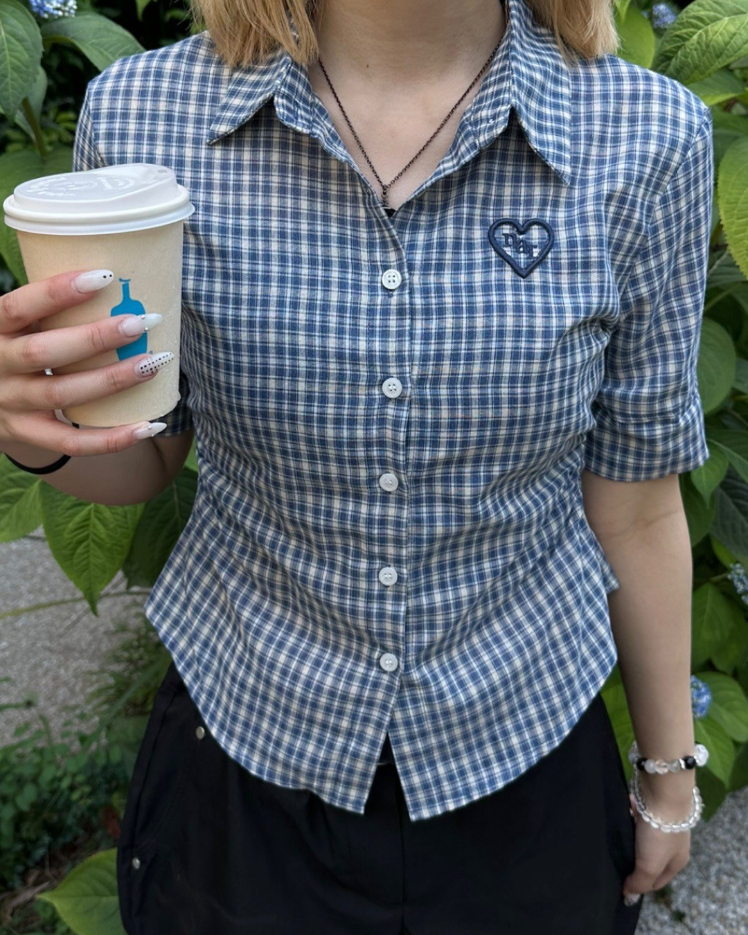 カジュアルチェックロゴシャツ MM1048