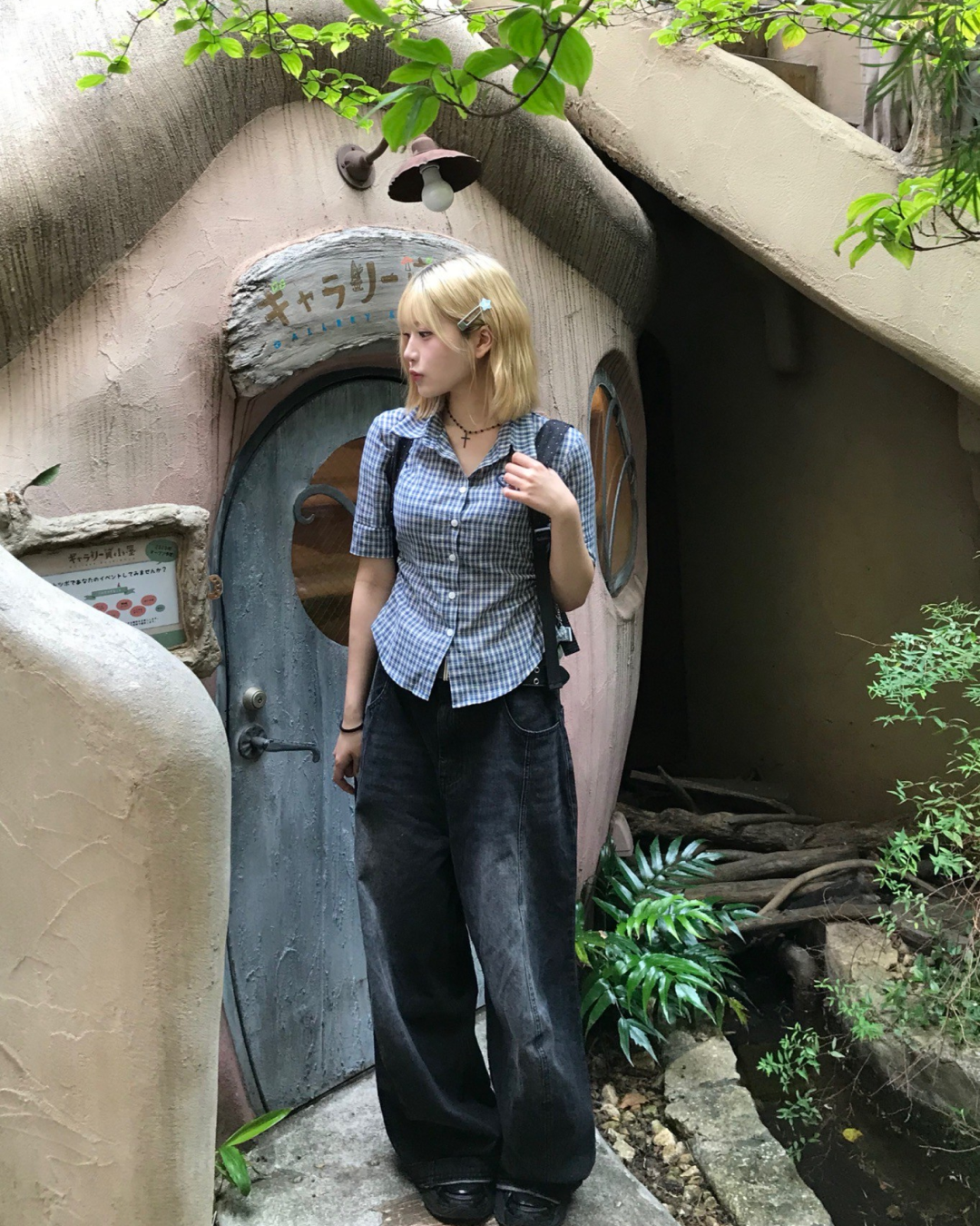 カジュアルチェックロゴシャツ MM1048