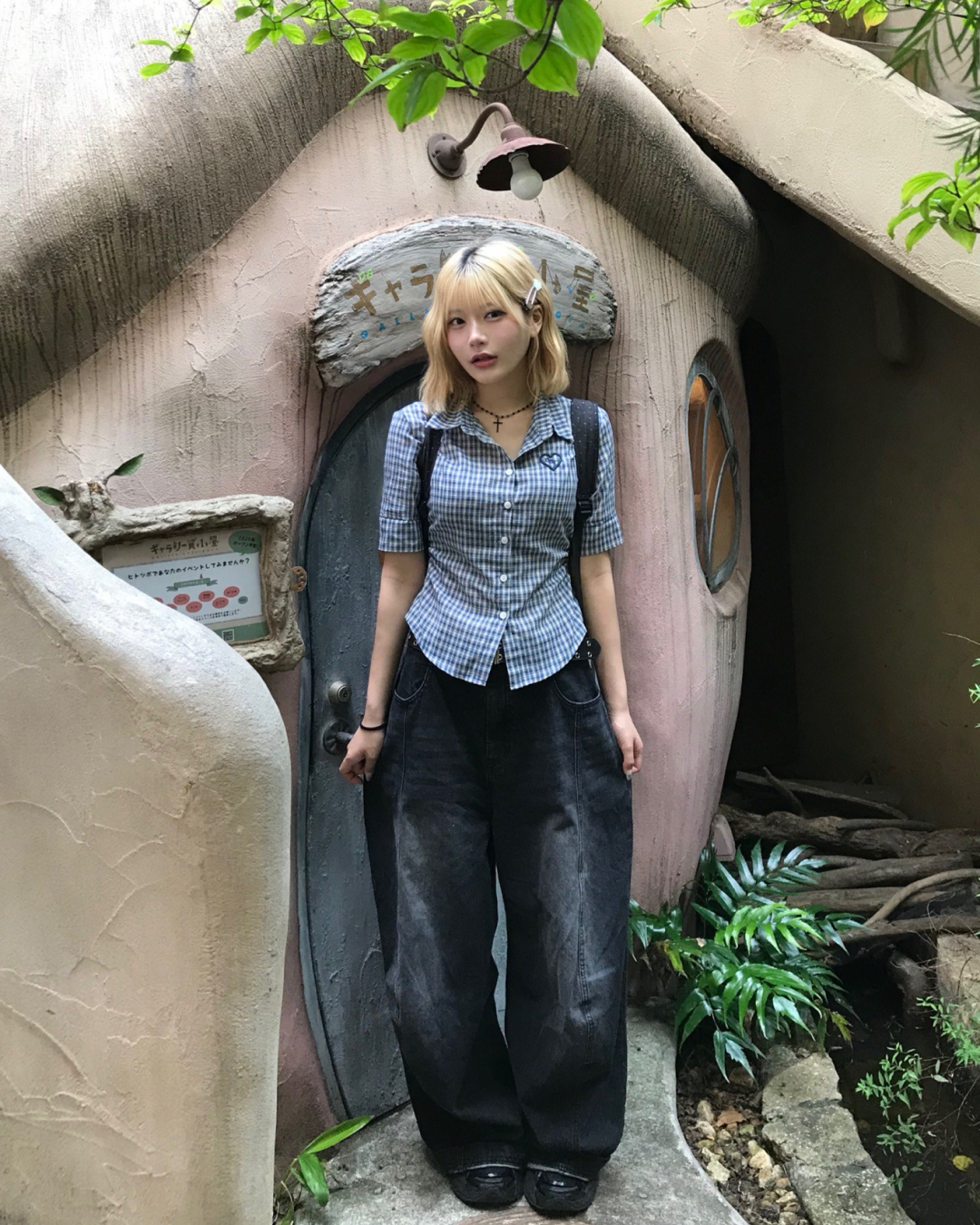 カジュアルチェックロゴシャツ MM1048