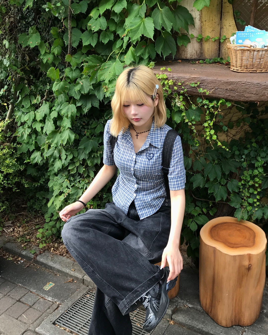 カジュアルチェックロゴシャツ MM1048