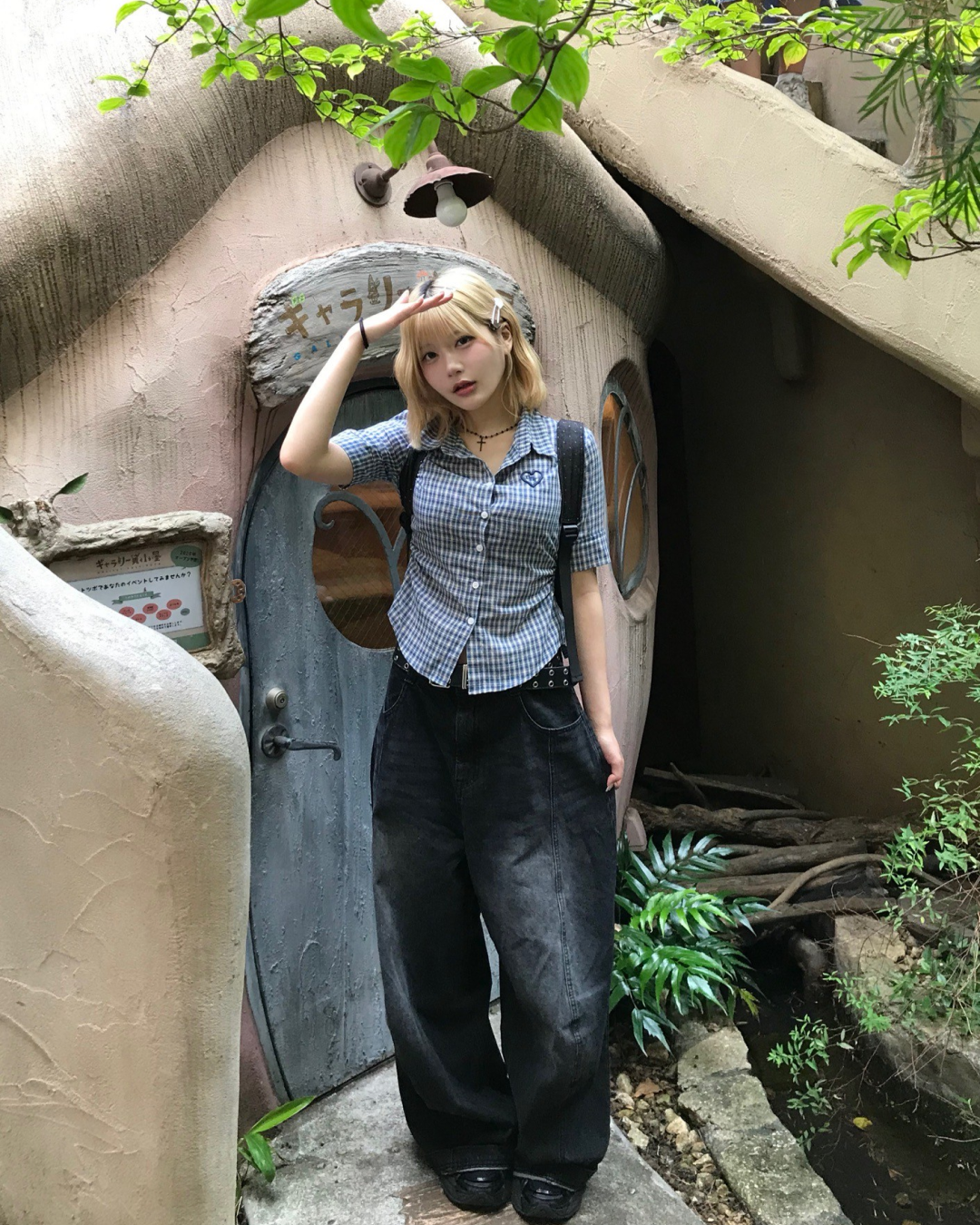 カジュアルチェックロゴシャツ MM1048